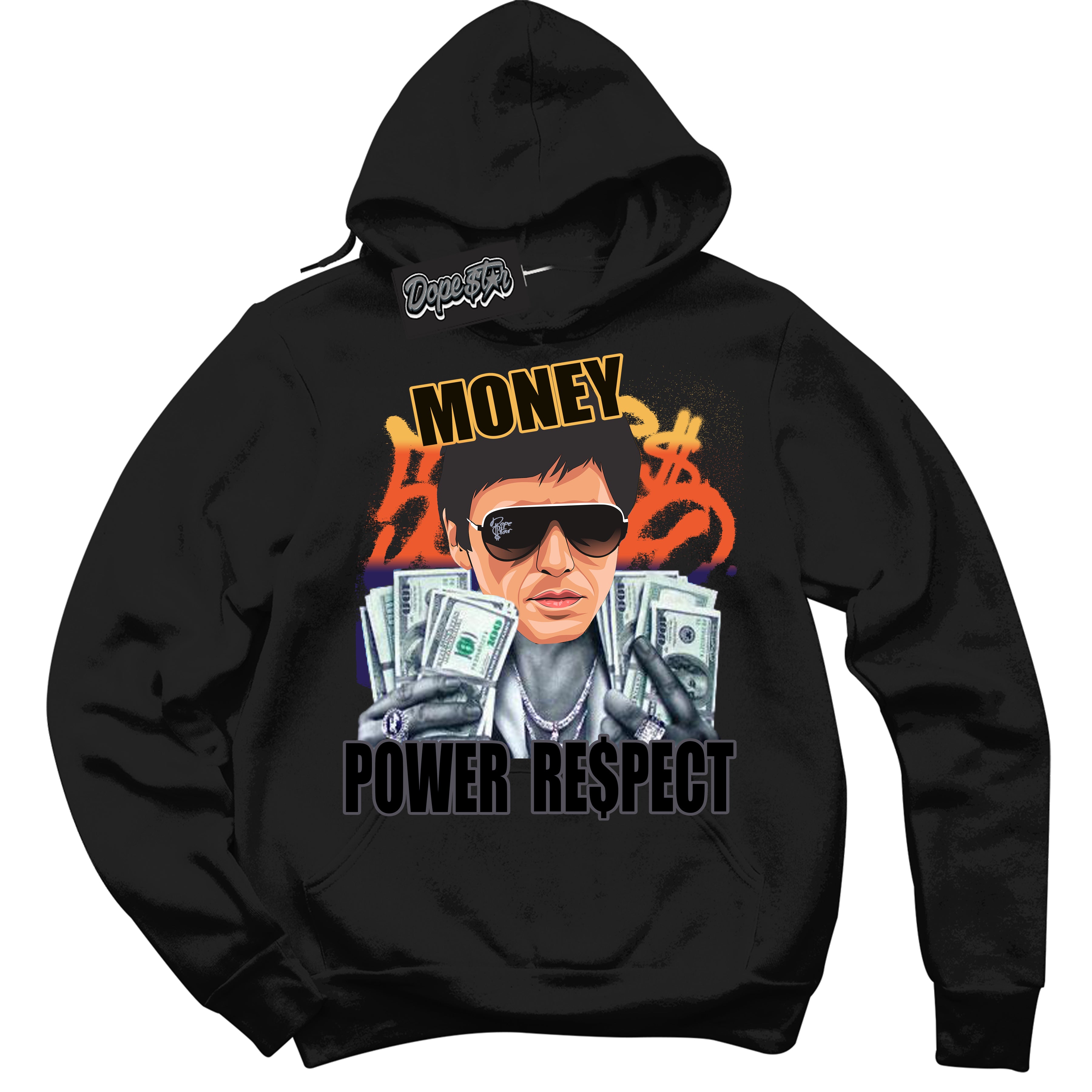 Cool Black Hoodie with “ Tony Montana ”  design that Perfectly Matches J Balvin Rio 3s Sneakers.