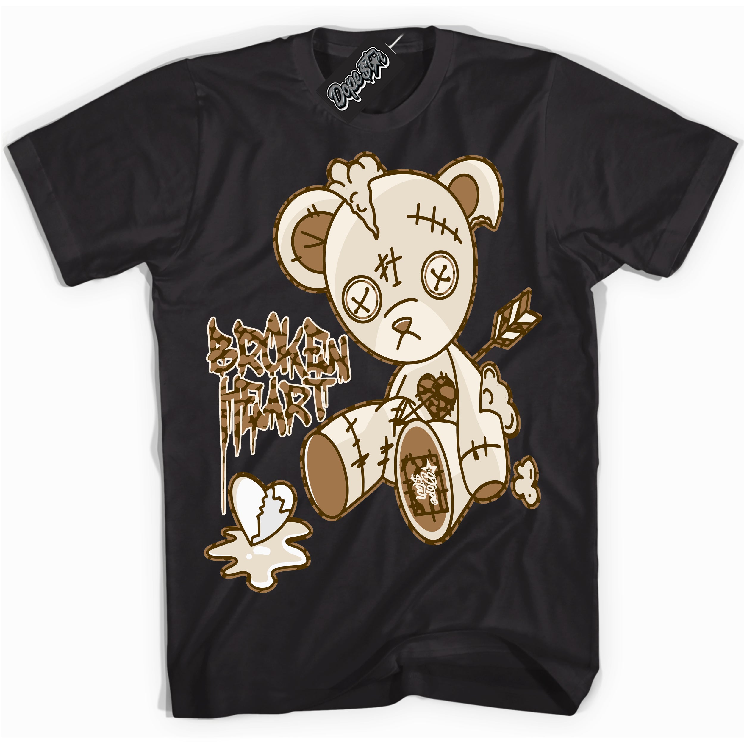 Cool Black graphic tee with “ Broken heart Bear ” design, that perfectly matches Palomino 3s sneakers 