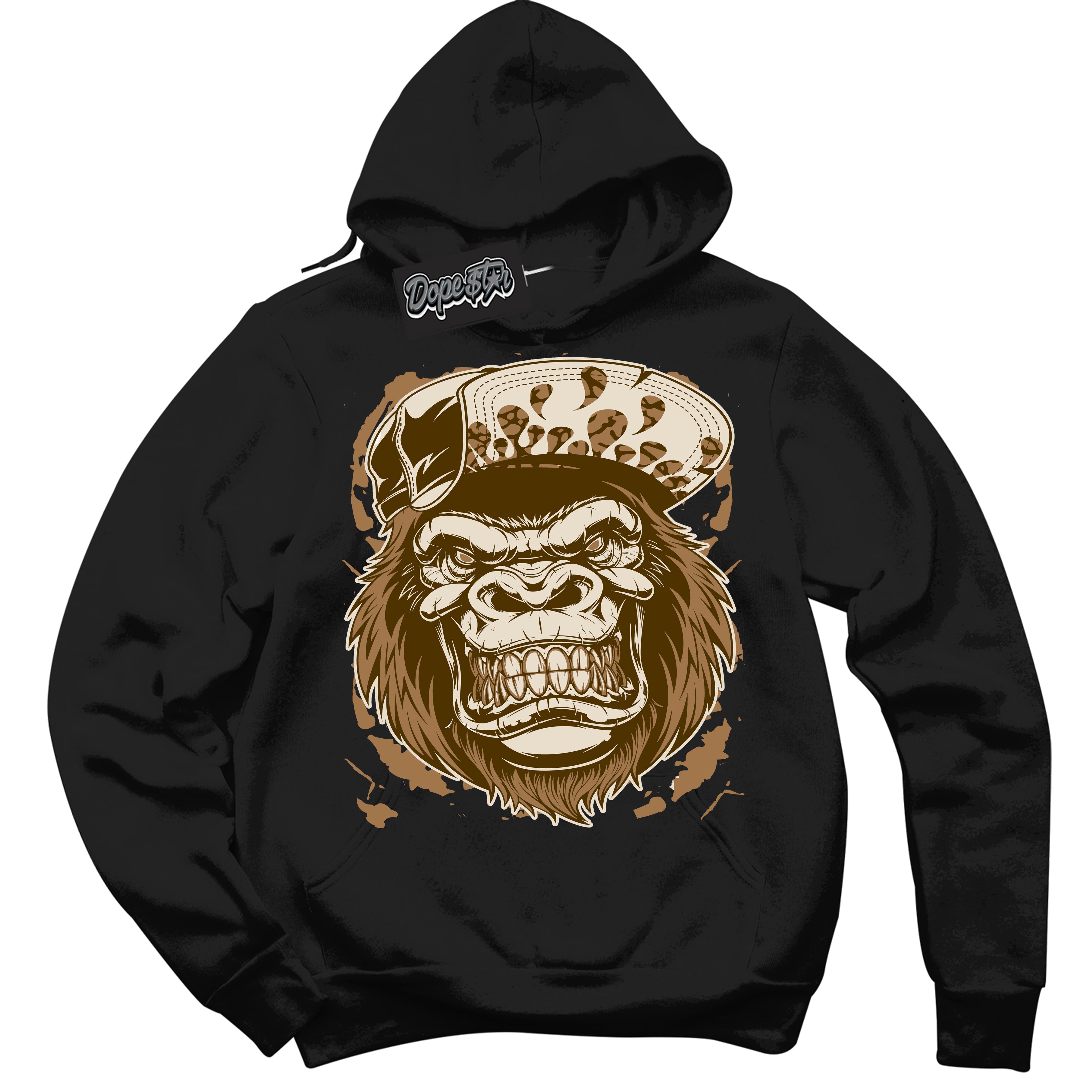 Cool Black Graphic DopeStar Hoodie with “ Gorilla Beast “ print, that perfectly matches Palomino 3s sneakers