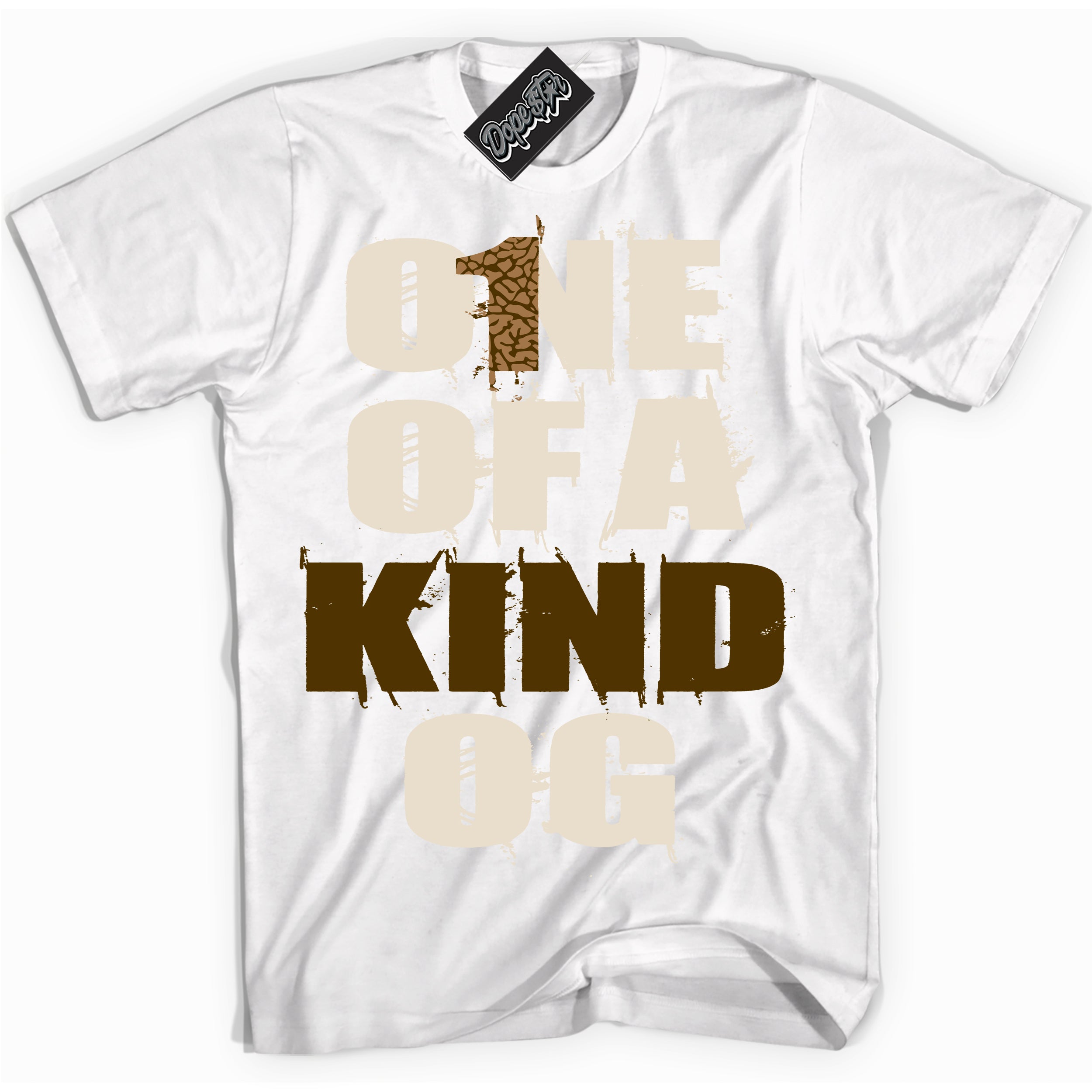 Cool White graphic tee with “ One Of A Kind ” design, that perfectly matches Palomino 3s sneakers 