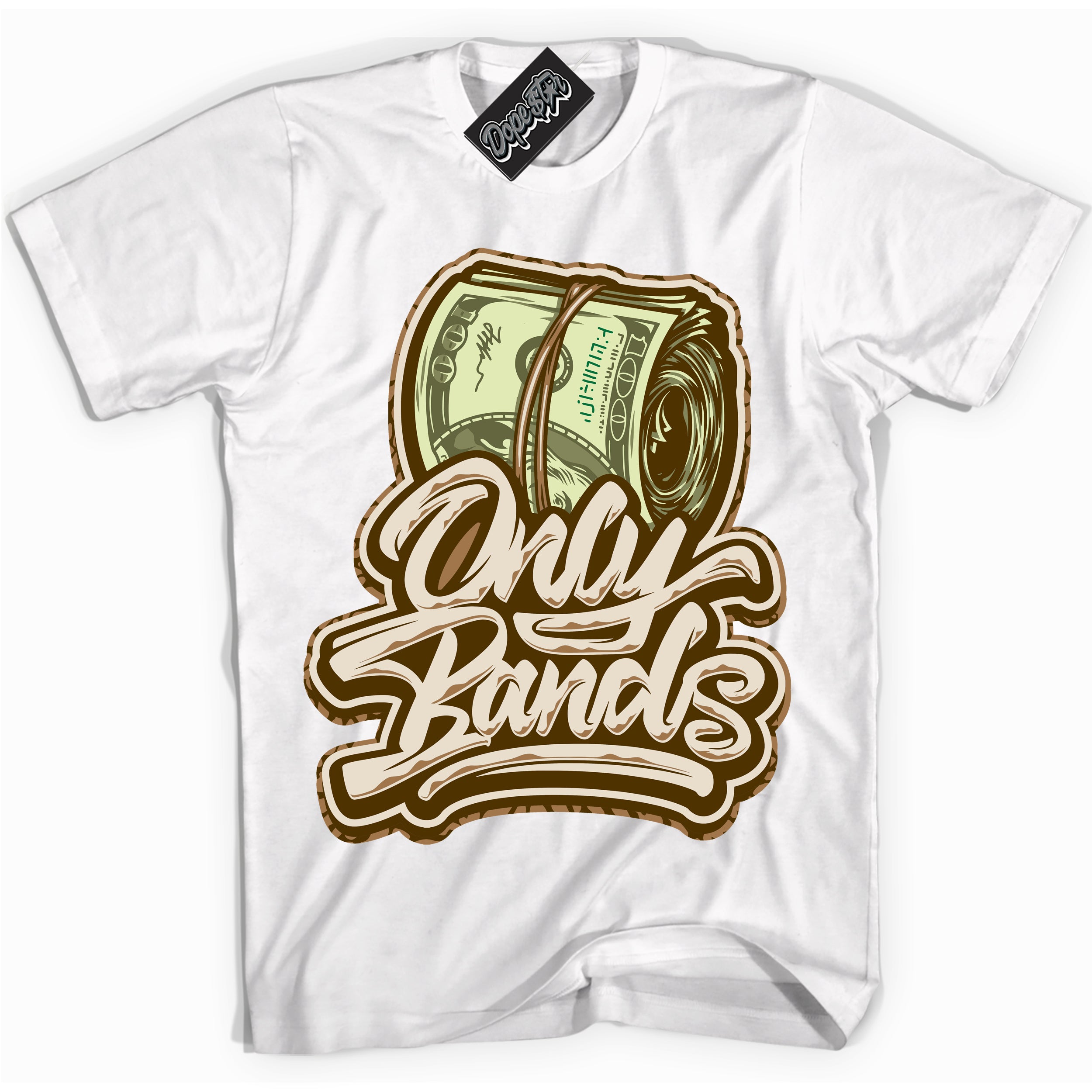 Cool White graphic tee with “ Only Bands ” design, that perfectly matches Palomino 3s sneakers 
