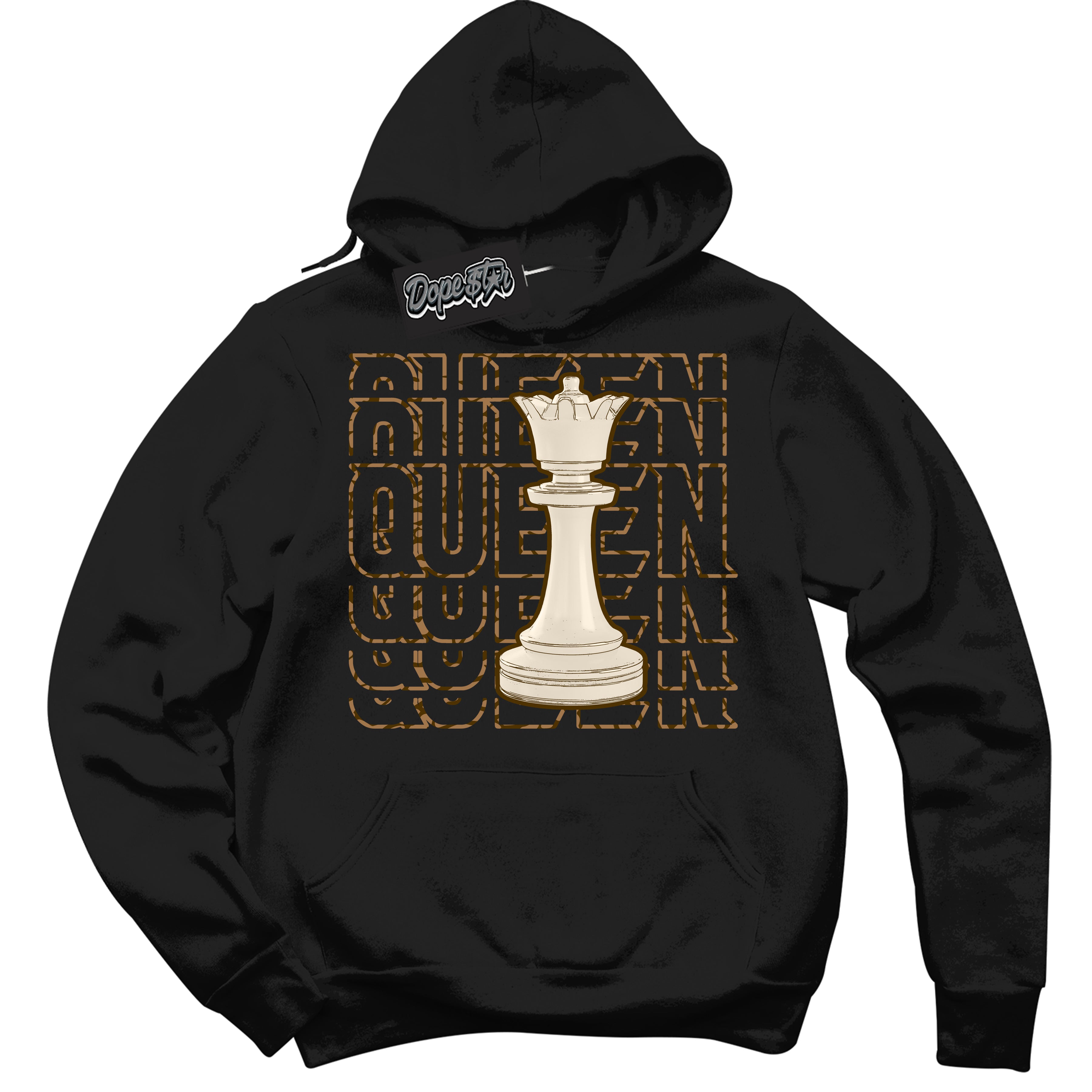 Cool Black Graphic DopeStar Hoodie with “ Queen Chess “ print, that perfectly matches Palomino 3s sneakers
