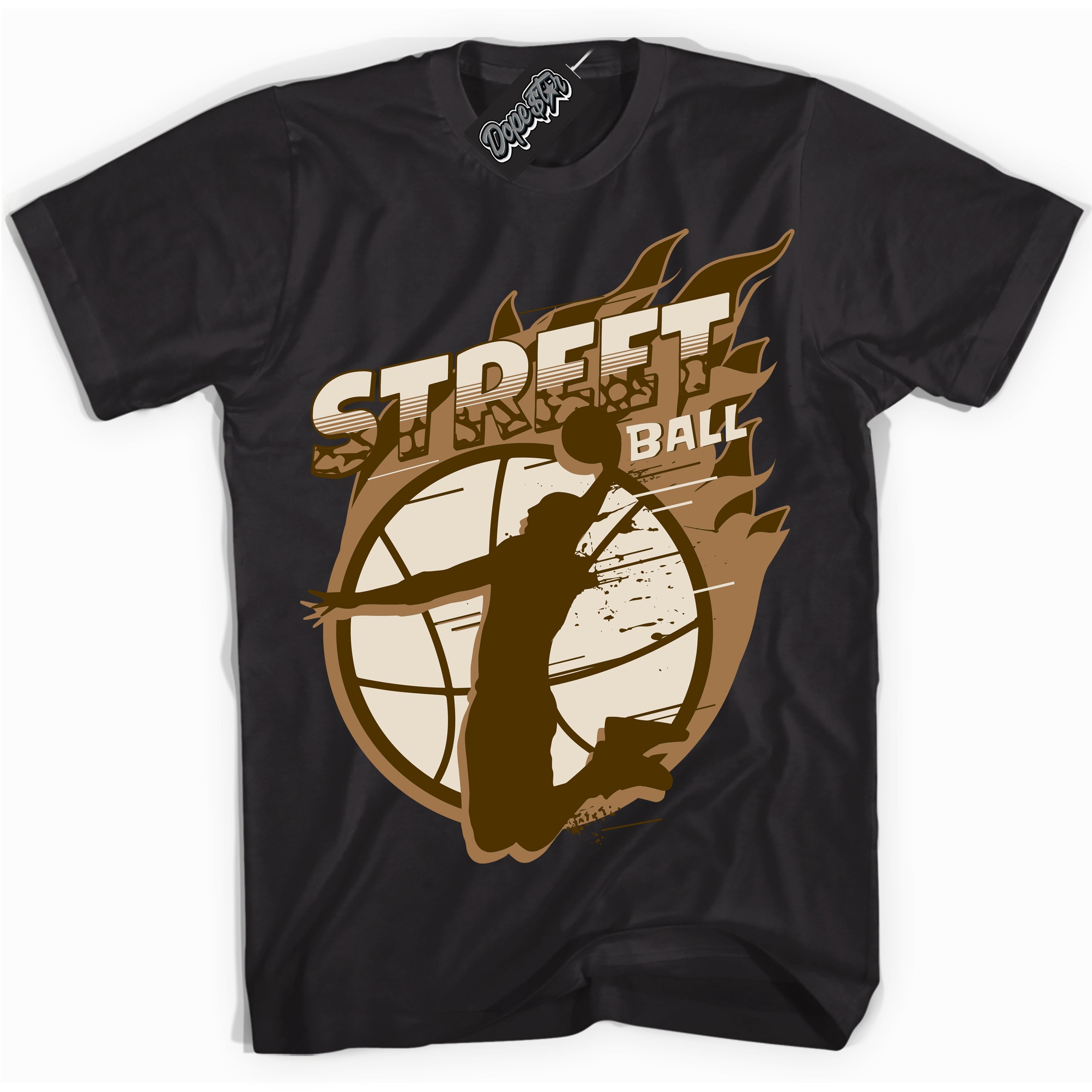 Cool Black graphic tee with “ Street Ball ” design, that perfectly matches Palomino 3s sneakers 