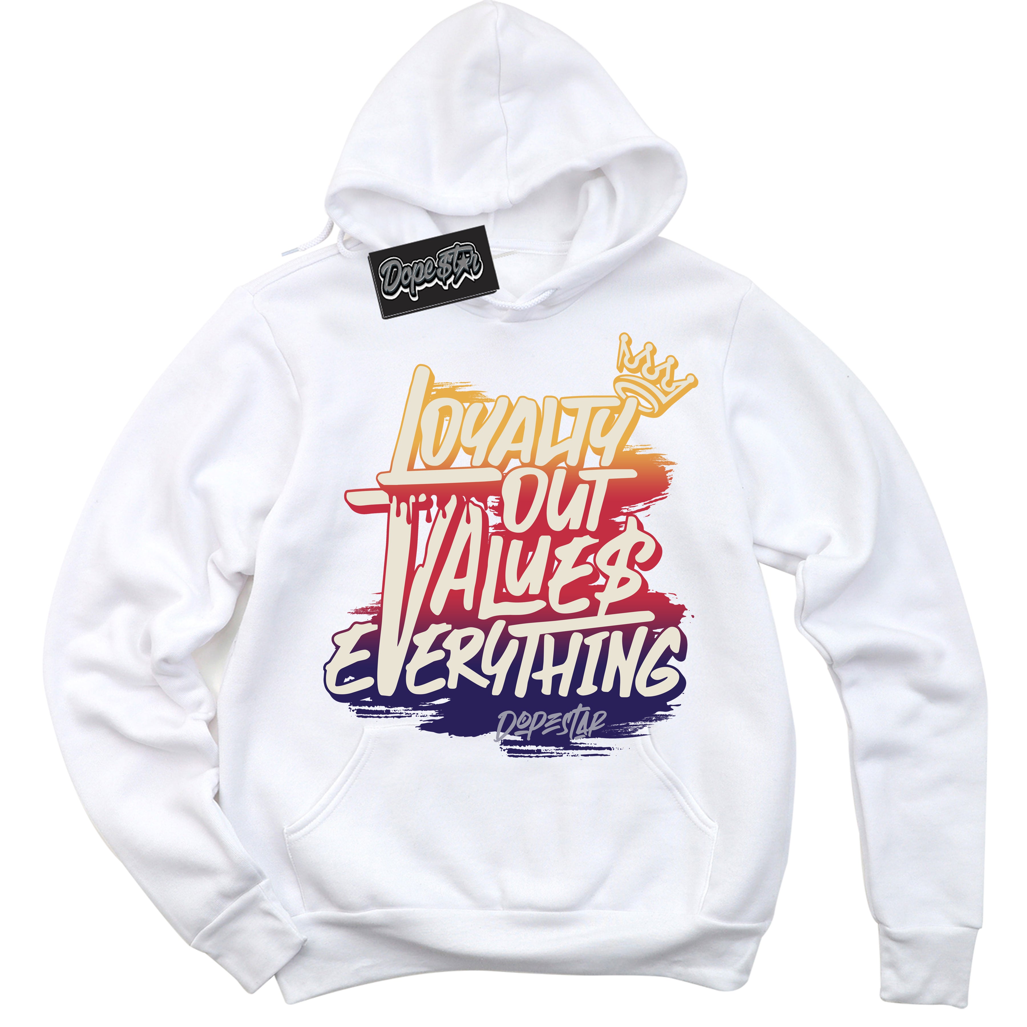 J Balvin Sunset 3s DopeStar Hoodie Loyalty Out Values Everything Graphic