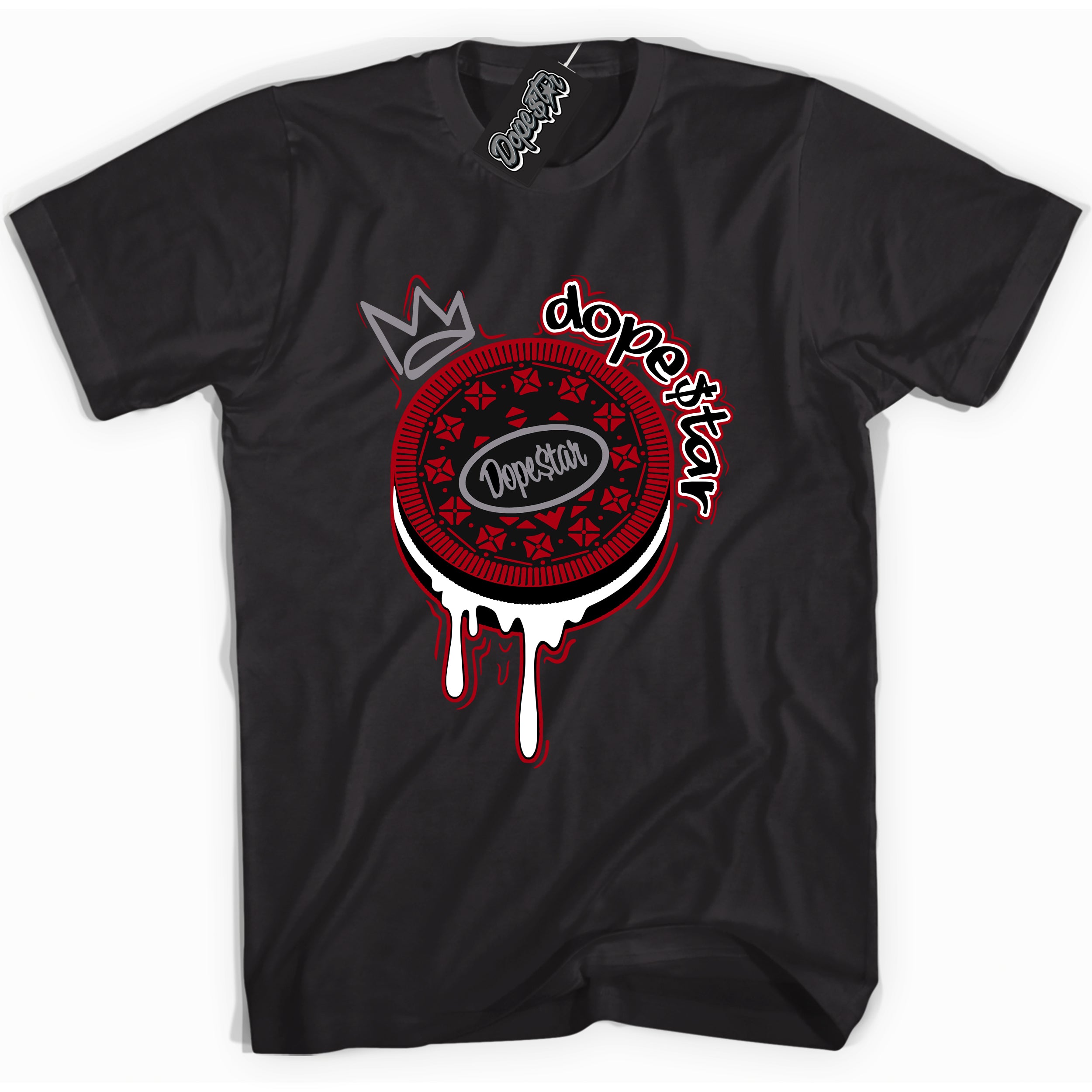 AJ5 Retro OG Black Metallic Reimagined “Oreo DS” black streetwear t-shirt and matching sneaker tee for men and women by Sneaker Shirts Outlet.
