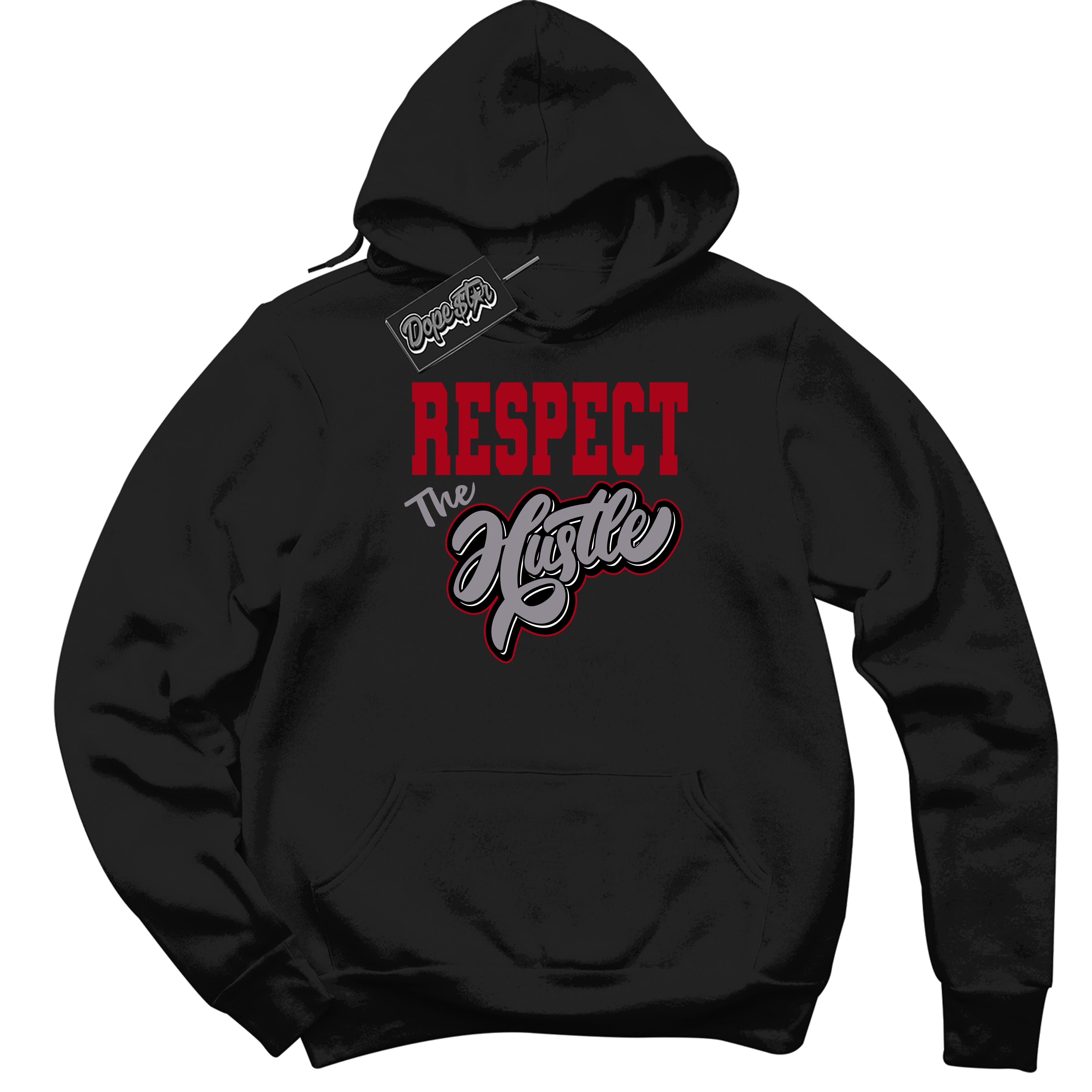 AJ5 Retro OG Black Metallic Reimagined ‘Respect The Hustle’ – Black Streetwear Hoodie | Men's and Women's graphic sweatshirt by Sneaker Shirts Outlet.
