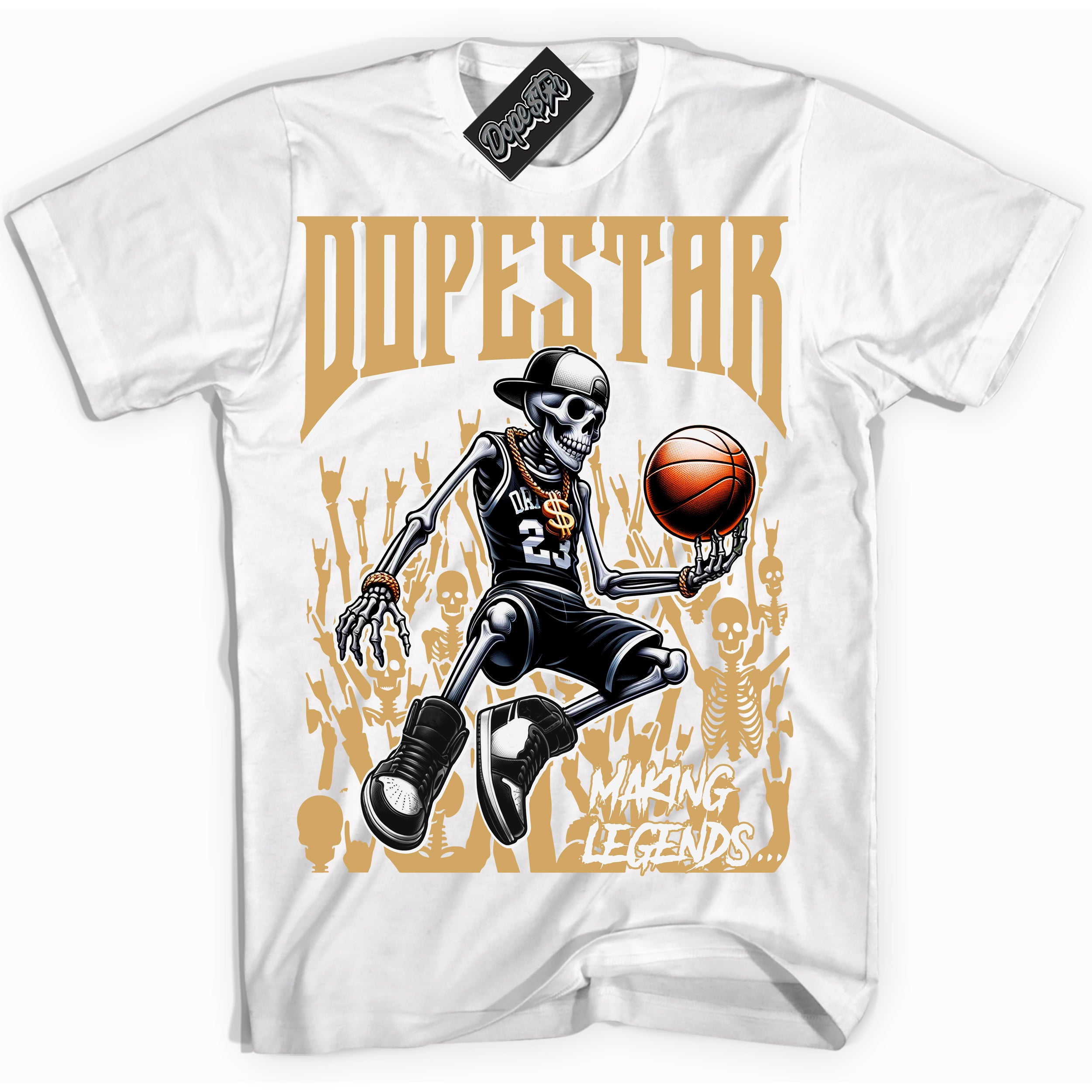 Cool White Shirt with “ Making Legends ” design that perfectly matches Craft Paris 6s Jordans.
