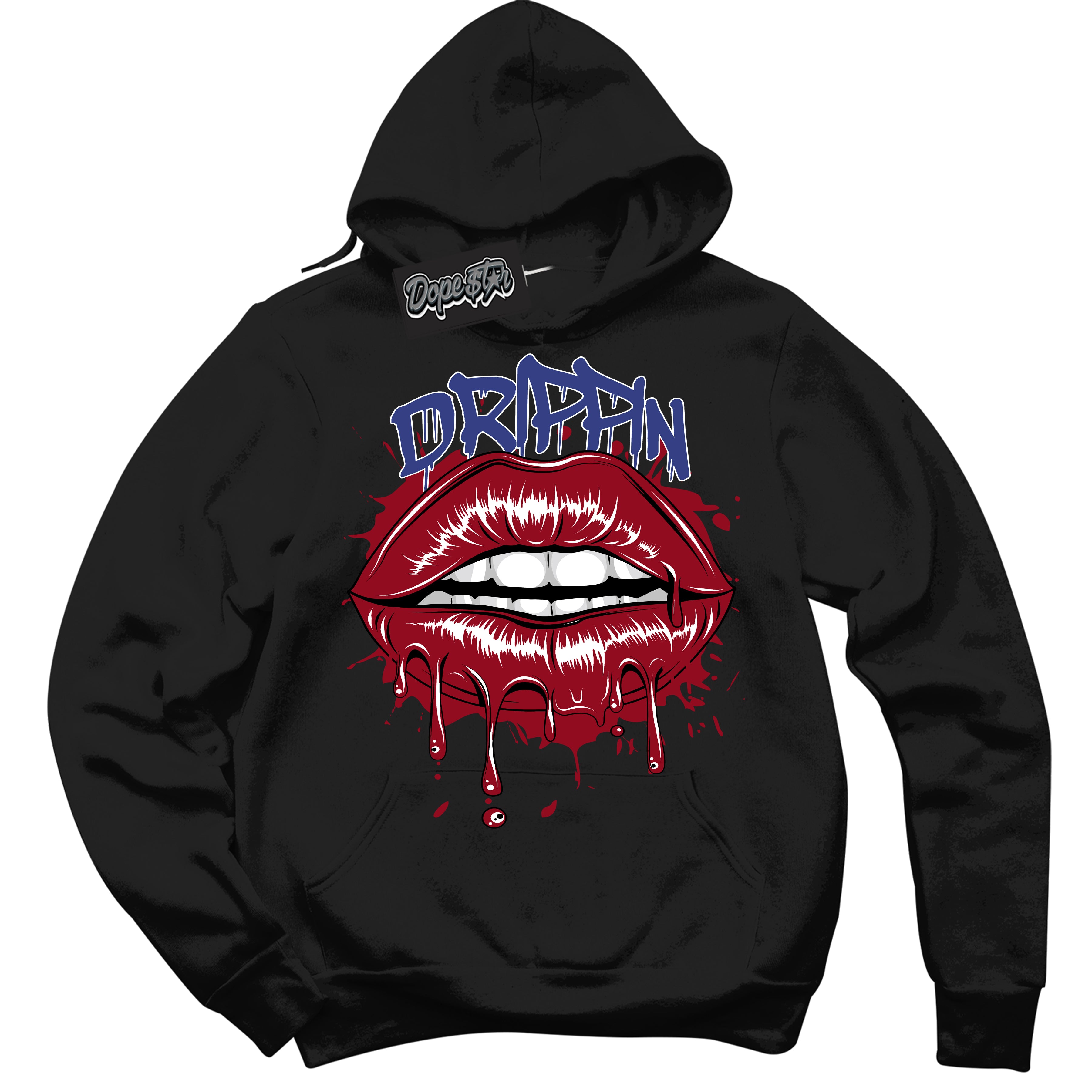 Cool Black Hoodie with “ Drippin ”  design that Perfectly Matches Playoffs 8s Sneakers.