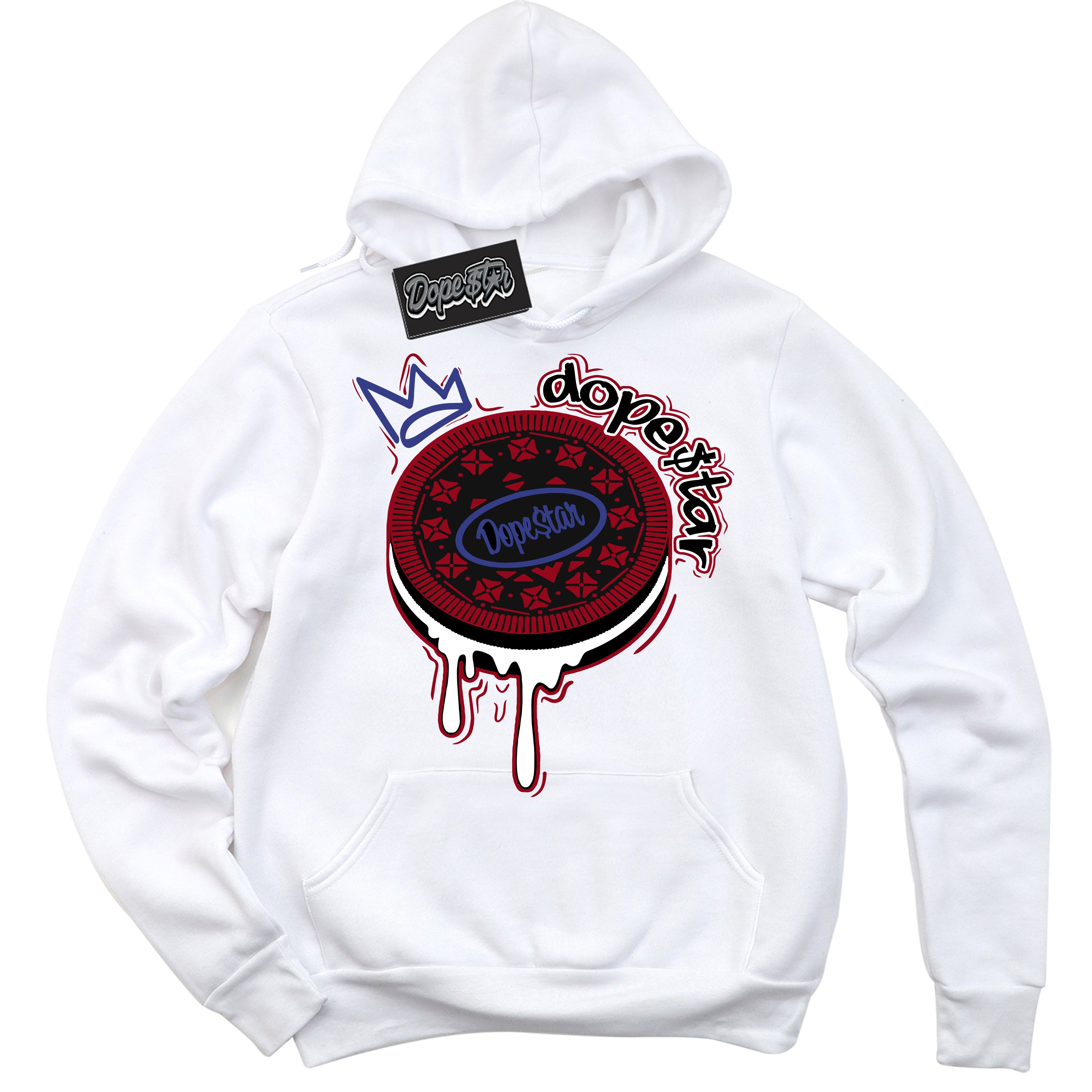 Cool White Hoodie with “ Oreo DS ”  design that Perfectly Matches Playoffs 8s Sneakers.
