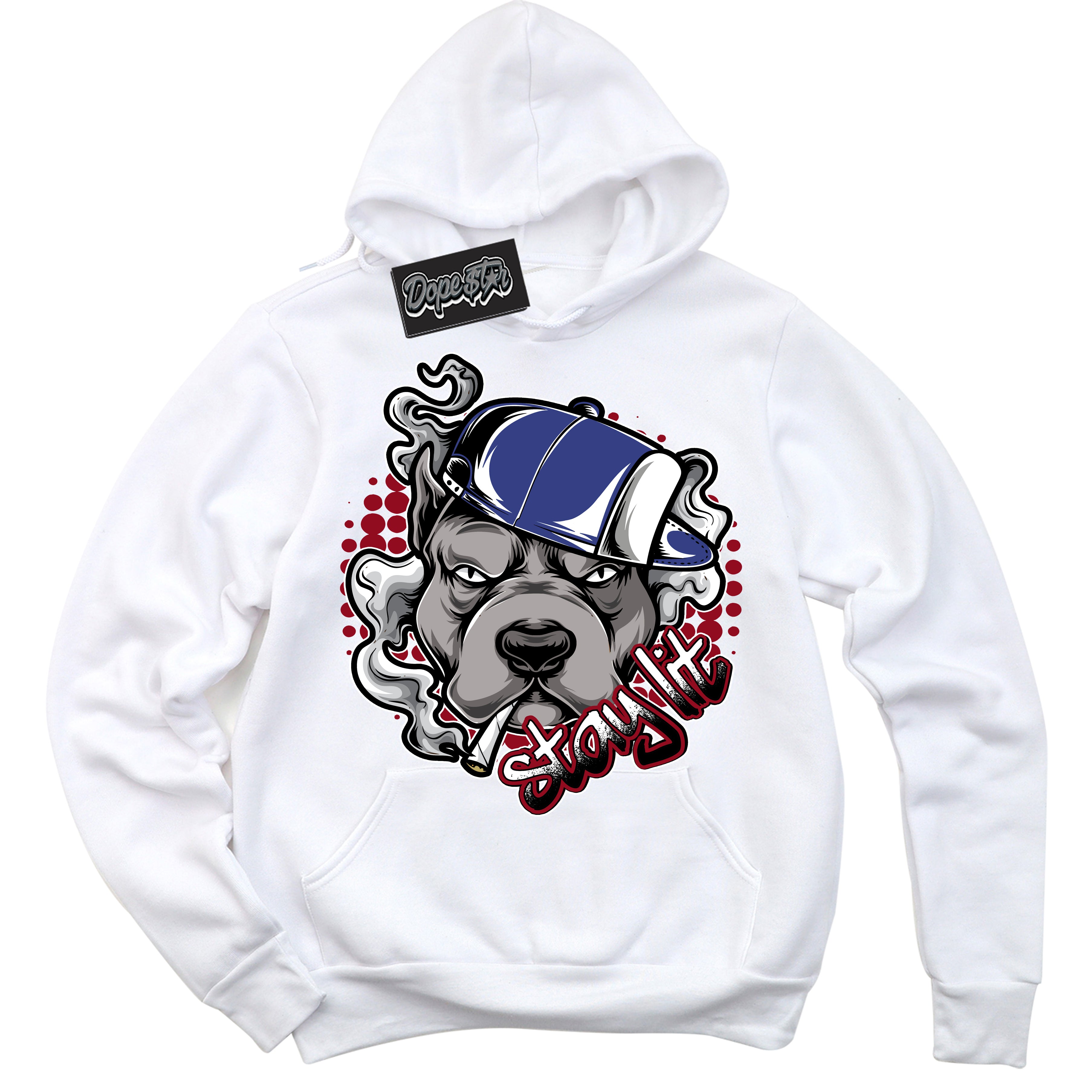 Cool White Hoodie with “ Stay Lit ”  design that Perfectly Matches Playoffs 8s Sneakers.