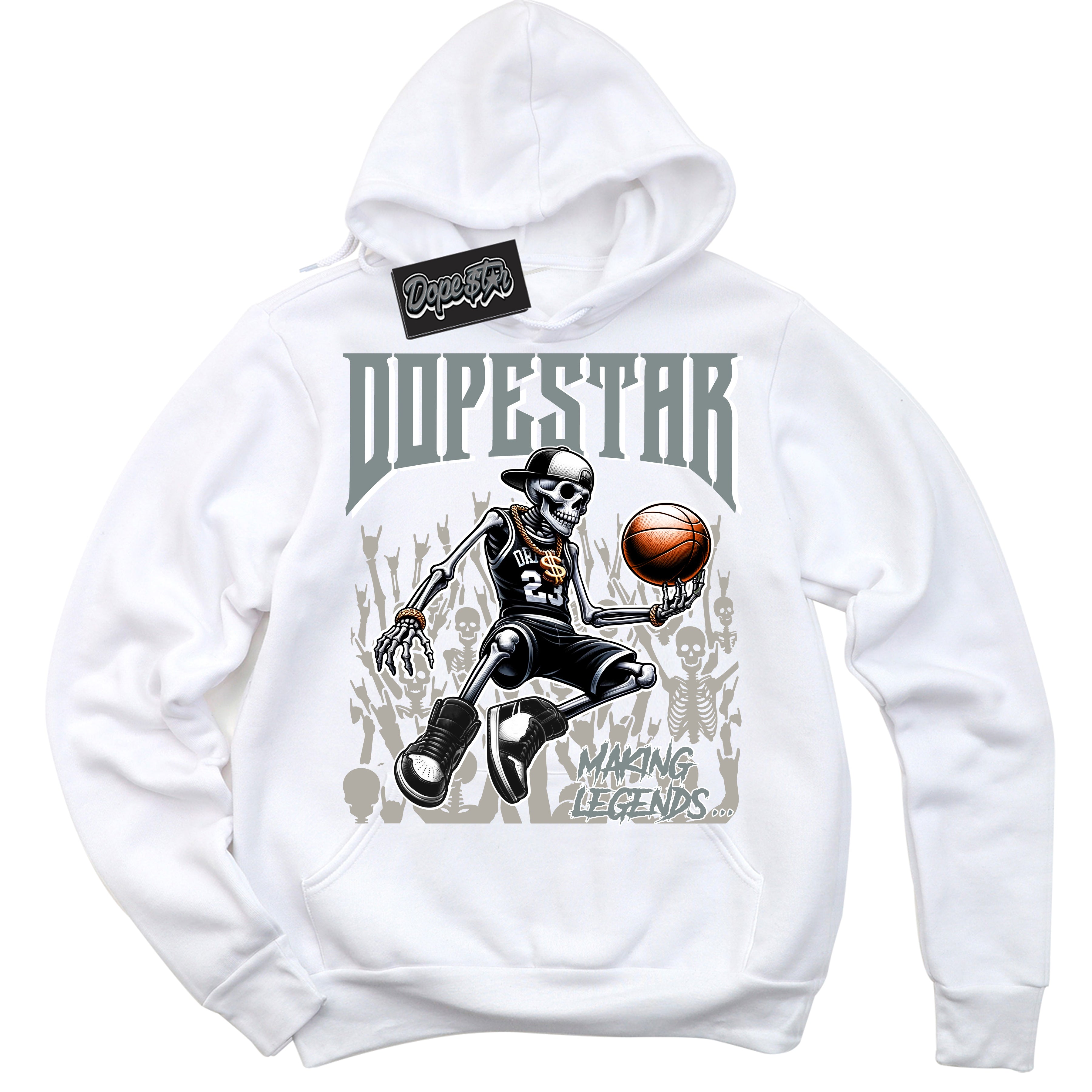 AJ9 Retro Cool Grey ‘Making Legends’ – White Streetwear Hoodie | Sneaker Matching sweatshirt for AJ9 Retro Cool Grey | Men's and Women's Streetwear Graphic Hoodie by Sneaker Shirts Outlet
