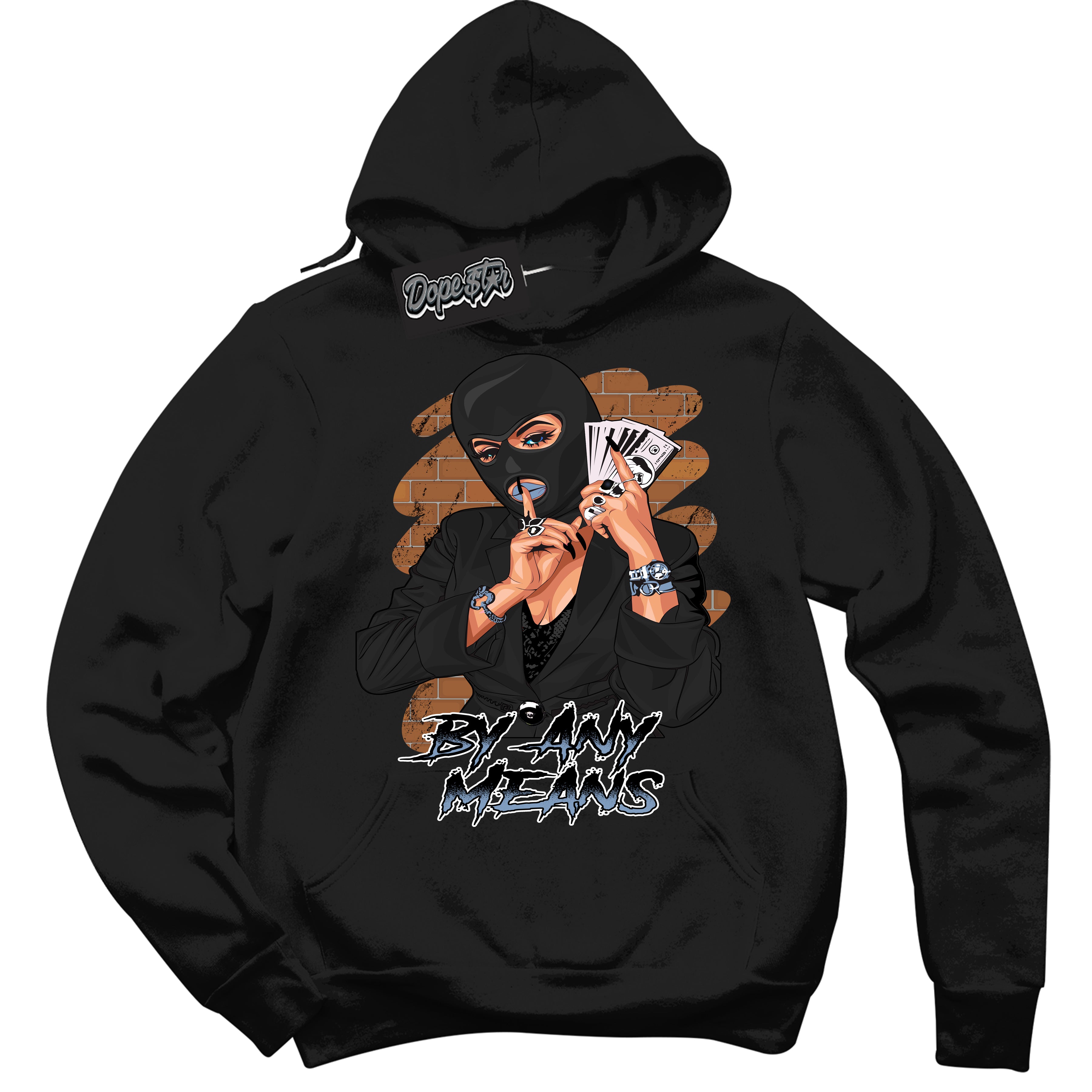 Cool Black Hoodie with “ By Any Means ”  design that Perfectly Matches Reverse Oreo 6s Sneakers.