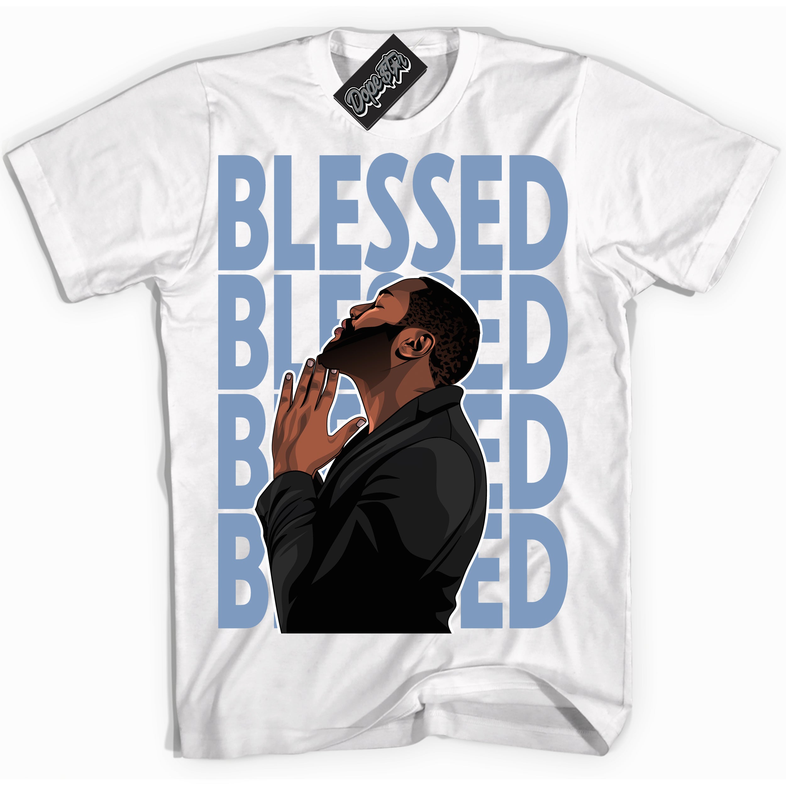 Cool White Shirt with “ God Blessed” design that perfectly matches Reverse Oreo 6s Sneakers.
