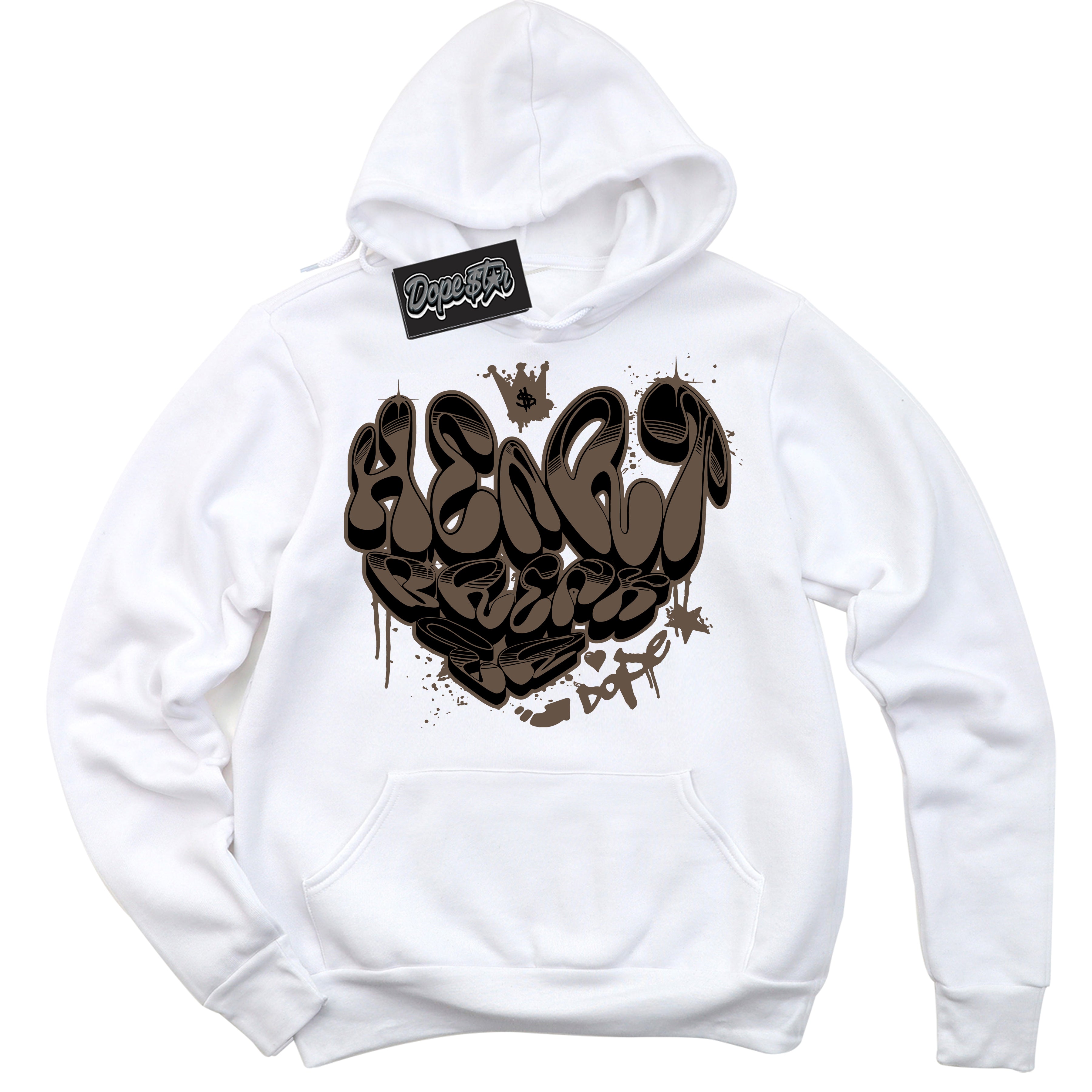 Cool Black Hoodie with “Heartbreaker Graffiti” design that Perfectly Matches Jumpman Jack TR Travis Scott Dark Mocha Sneakers.