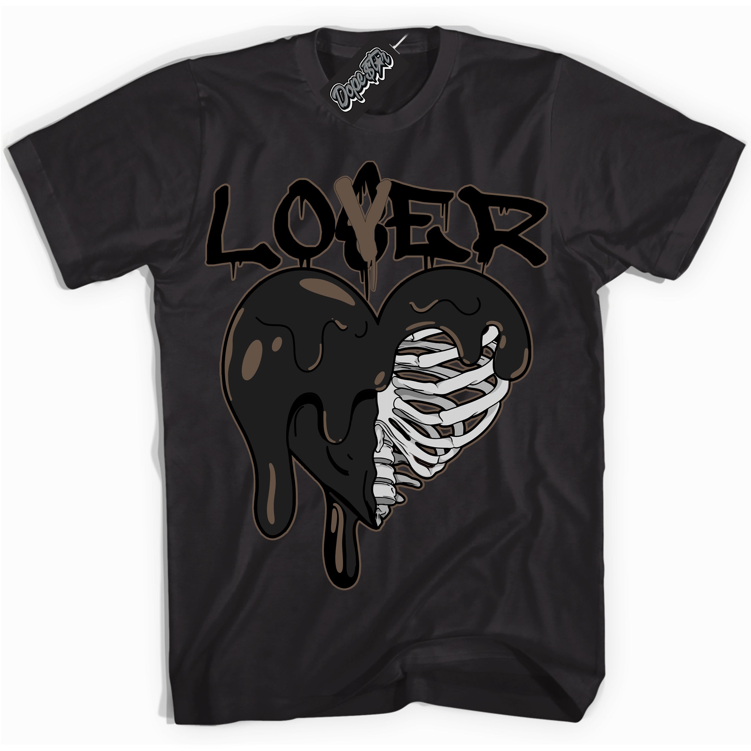 Cool Black Shirt with “Lover Loser” design that perfectly matches the Jumpman Jack TR Travis Scott Dark Mocha Sneakers.