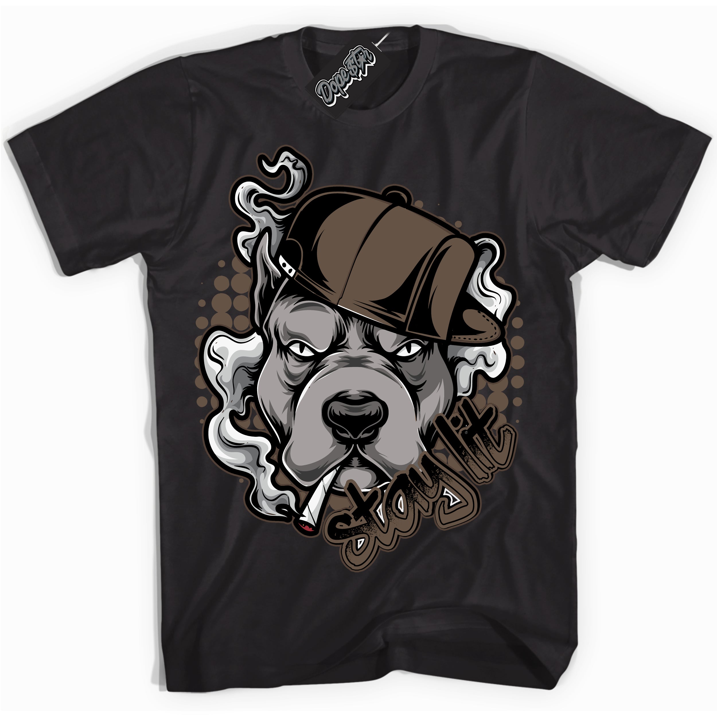 Cool Black Shirt with “Stay Lit” design that perfectly matches the Jumpman Jack TR Travis Scott Dark Mocha Sneakers.
