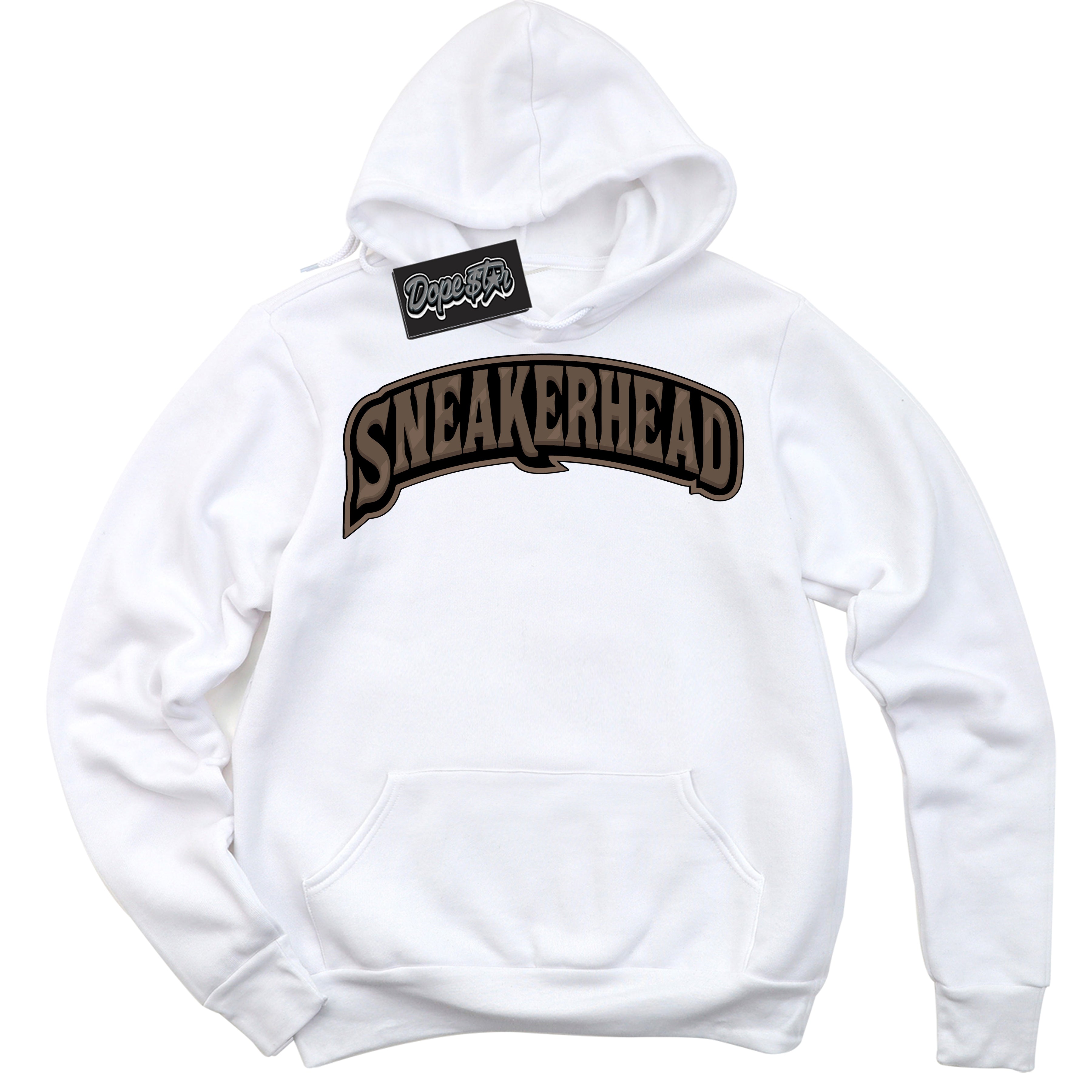 Cool White Hoodie with “Sneakerhead” design that Perfectly Matches Jumpman Jack TR Travis Scott Dark Mocha Sneakers.