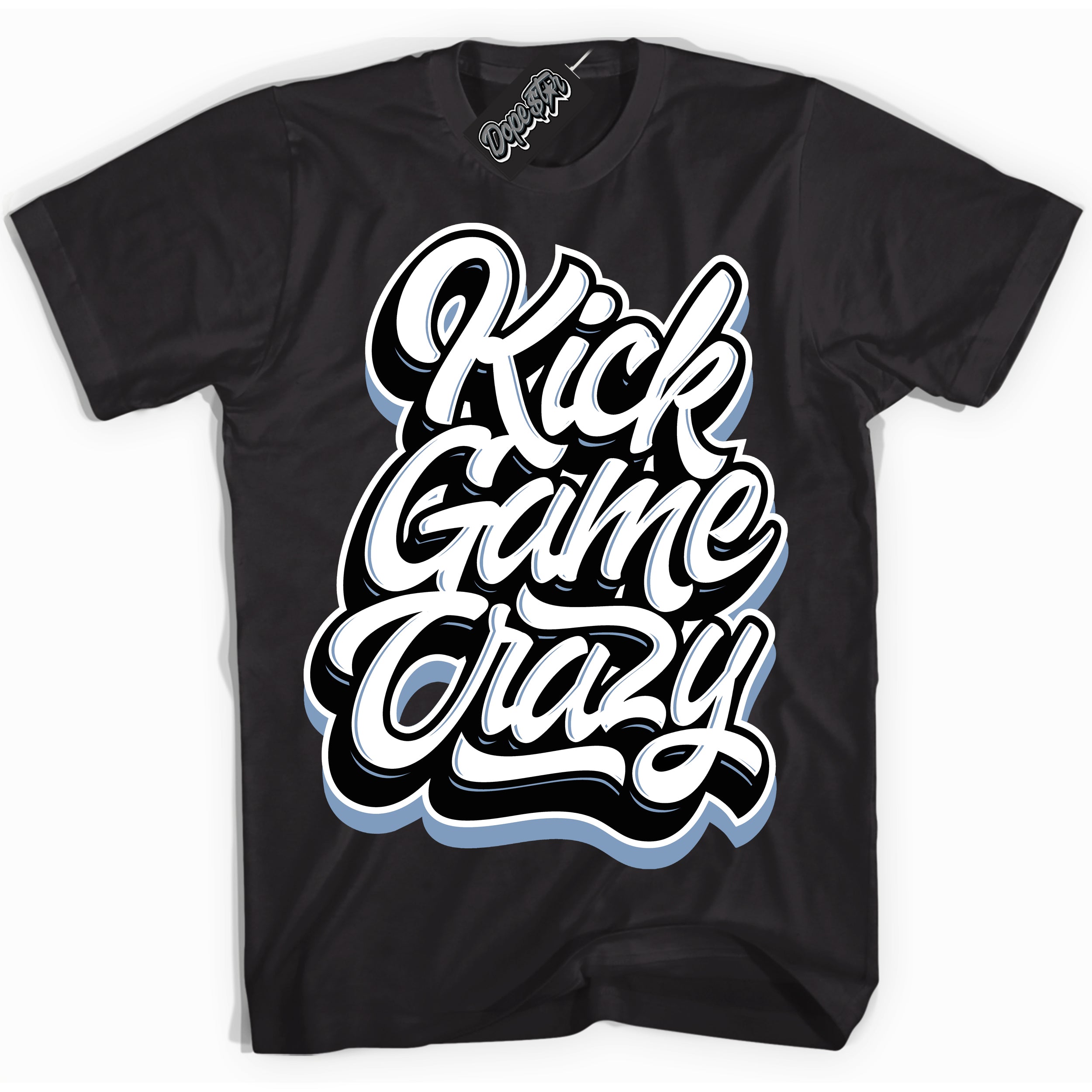 Cool Black Shirt with “ Kick Game Crazy” design that perfectly matches Reverse Oreo 6s Sneakers.