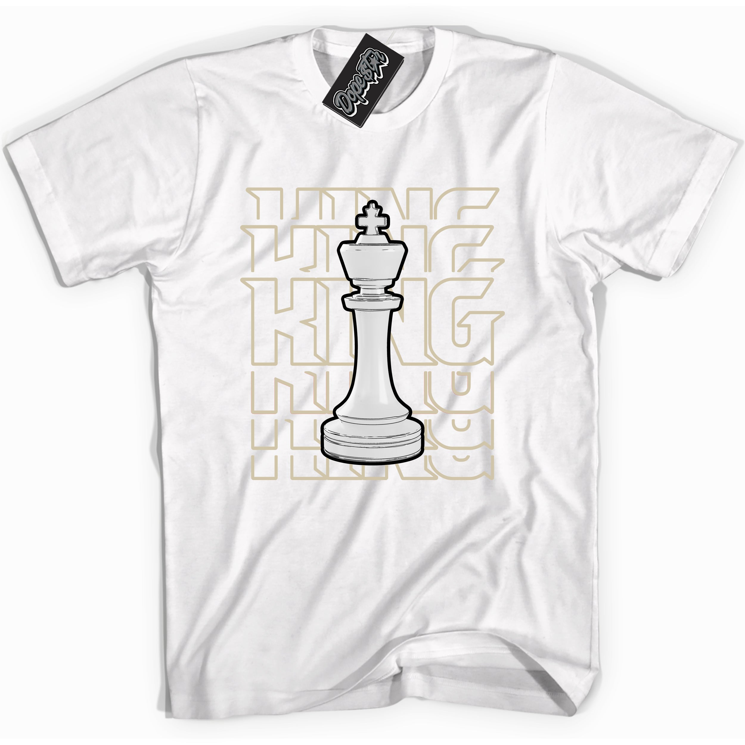 Cool White Shirt with “ King Chess” design that perfectly matches Gratitude 11s Sneakers.