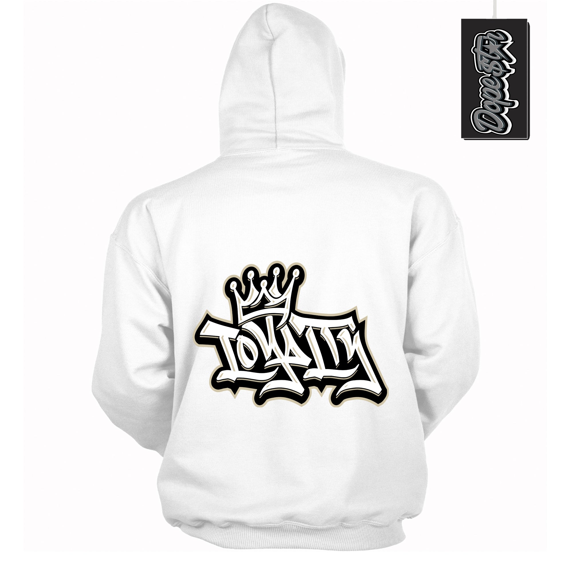 Cool White Hoodie with “ Loyalty Crown ”  design that Perfectly Matches Gratitude 11s Sneakers.