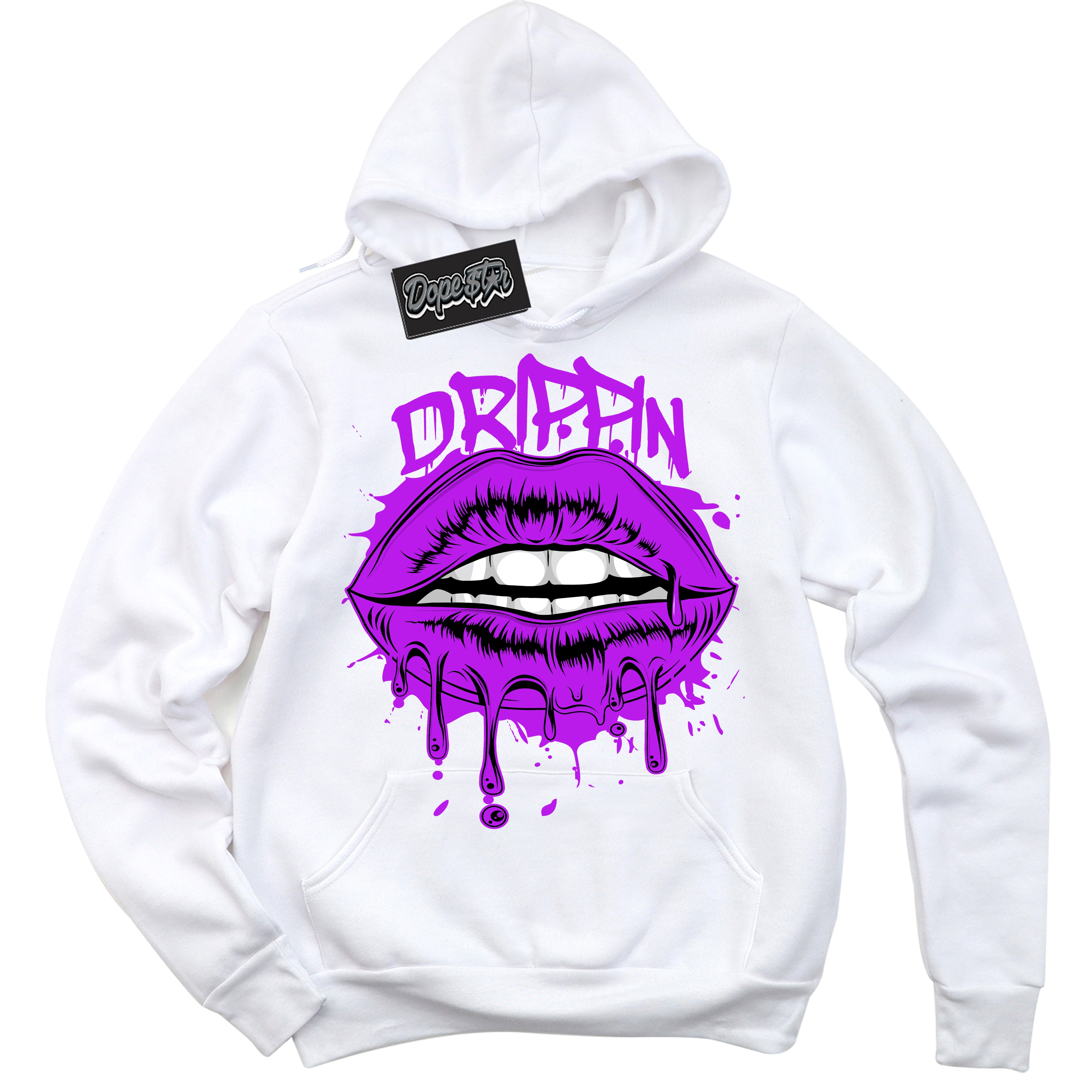 Cool White Hoodie with “ Drippin ”  design that Perfectly Matches RTKT Genesis Dunk Sneakers.