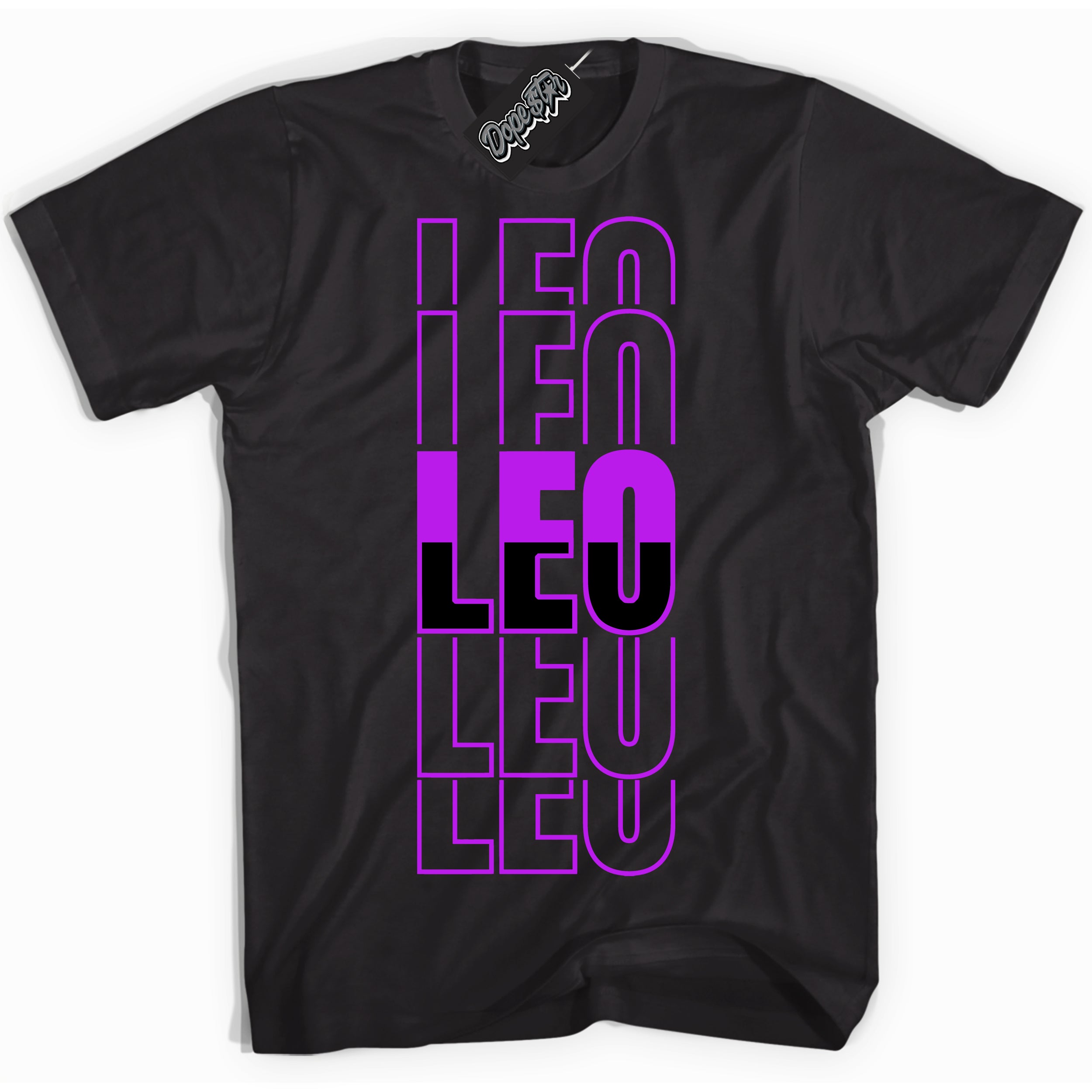 Cool Black Shirt with “ Leo” design that perfectly matches RTKT Genesis Dunk Sneakers.