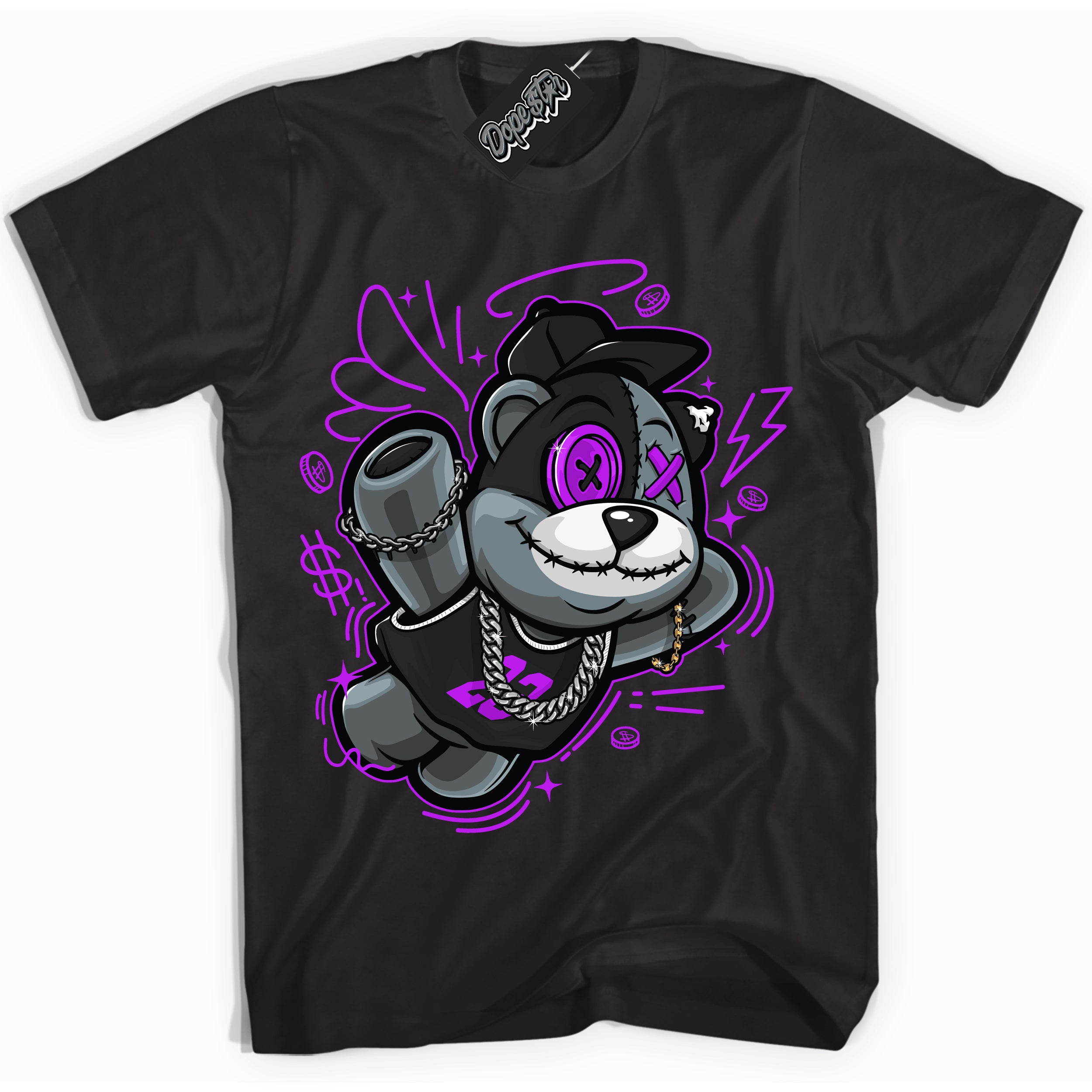 Cool Black Shirt with “ Slam Dunk Bear” design that perfectly matches RTKT Genesis Dunk Sneakers.
