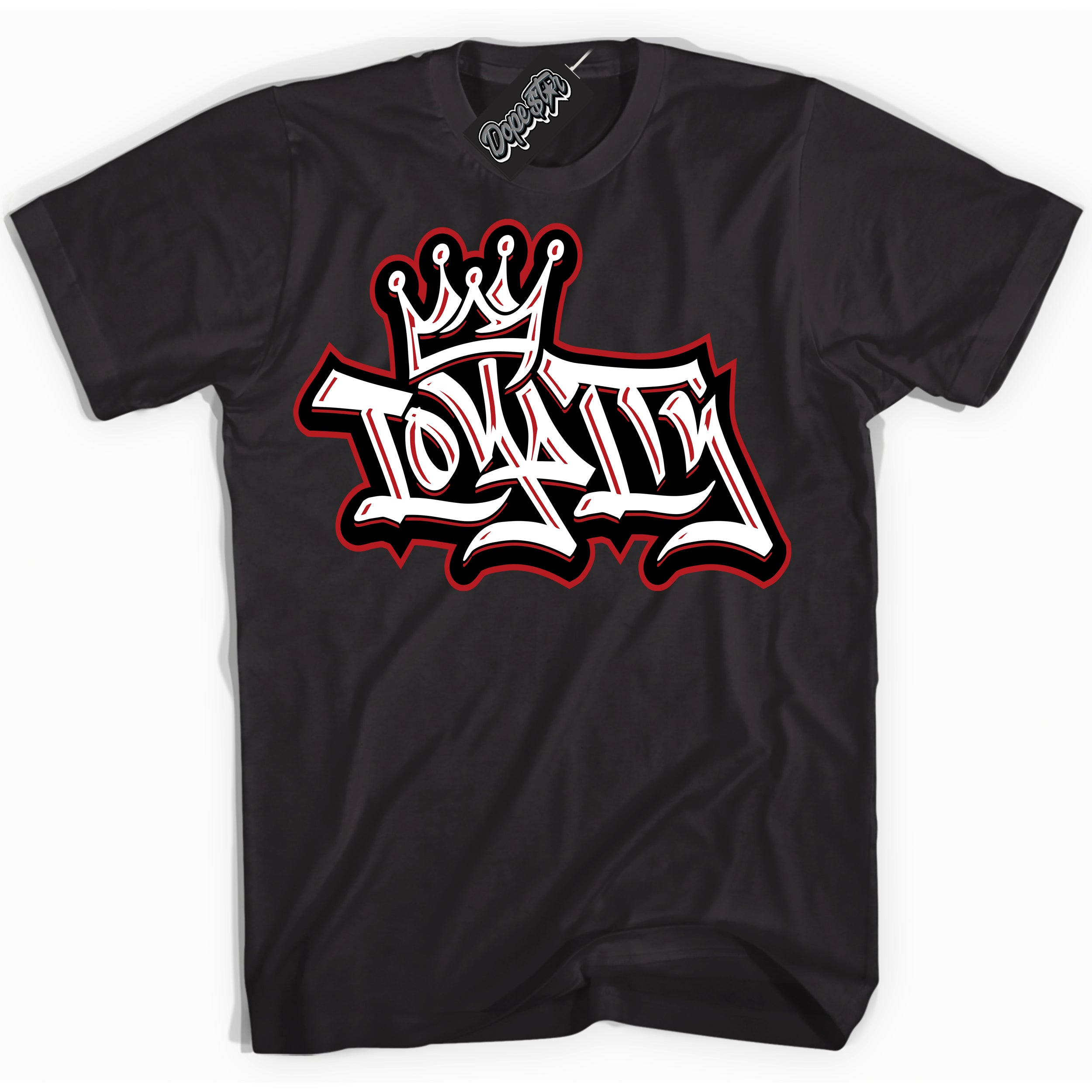 Dunk Low Black Toe Bright Crimson 'Loyalty Crown' Shirt – Black Streetwear T-Shirt | Sneaker Matching Tee for Dunk Low Black Toe Bright Crimson | Men's & Women's Streetwear Outfit by Sneaker Shirts Outlet.
