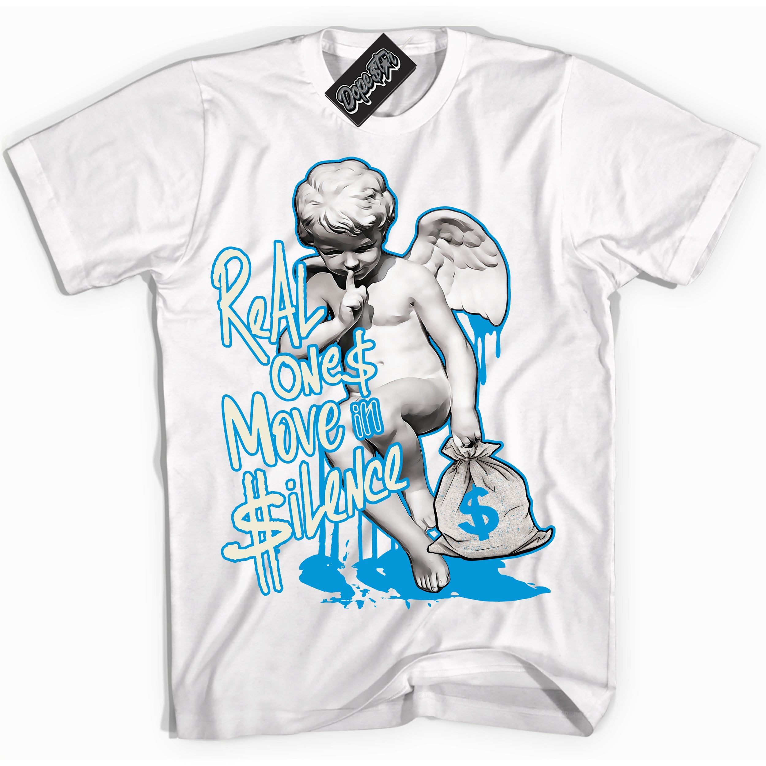 Dunk Low Coconut Milk University Blue 'Real Ones Cherub' Shirt – White Streetwear T-Shirt | Sneaker Matching Tee for Dunk Low Coconut Milk University Blue | Urban Fashion for Real Ones Cherubs | Men's & Women's Streetwear Outfit by Sneaker Shirts Outlet.