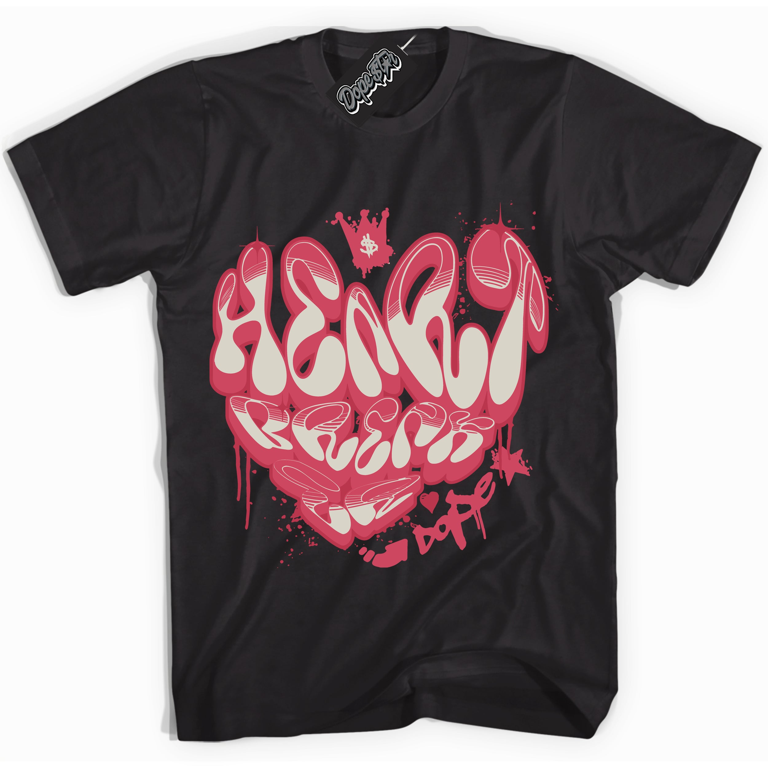 Cool Black Shirt with “Heartbreaker Graffiti” design that perfectly matches Next Nature Aster Pink Dunk.