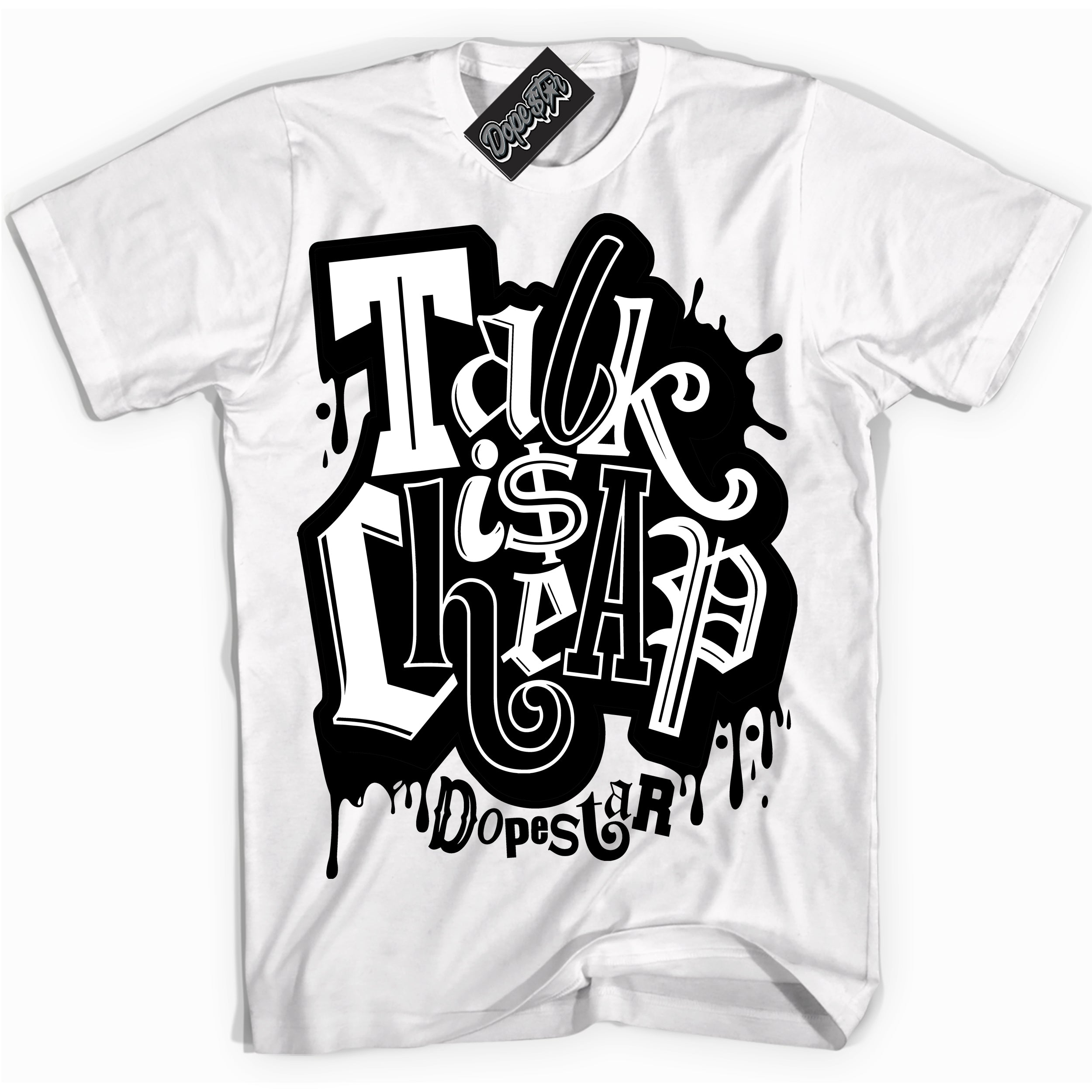 Cool White Shirt with “ Talk Is Cheap” design that perfectly matches Twist Panda Sneakers.