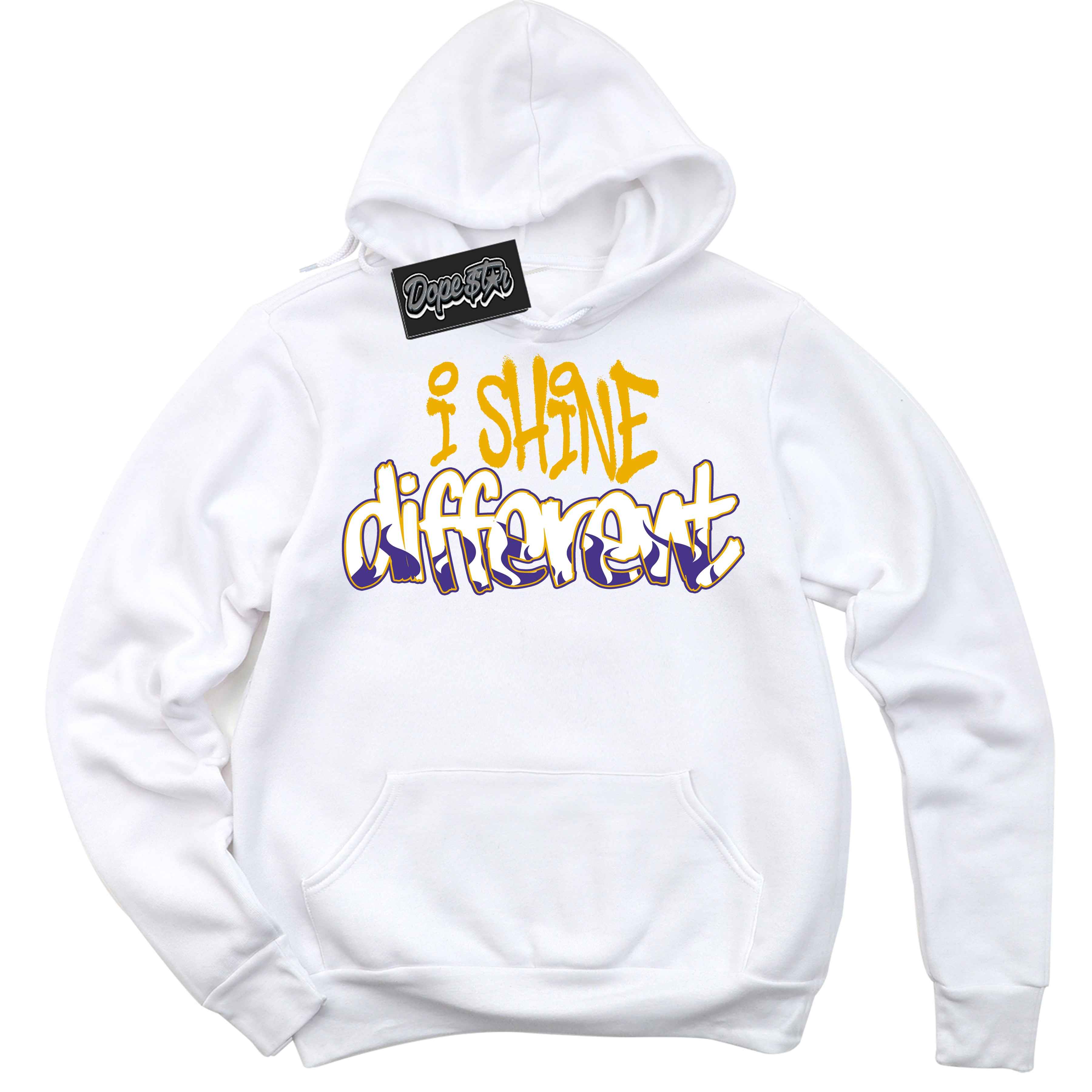 Cool White Hoodie with “I Shine Different” design that Perfectly Matches Kobe 8 Protro Lakers Home Sneakers.