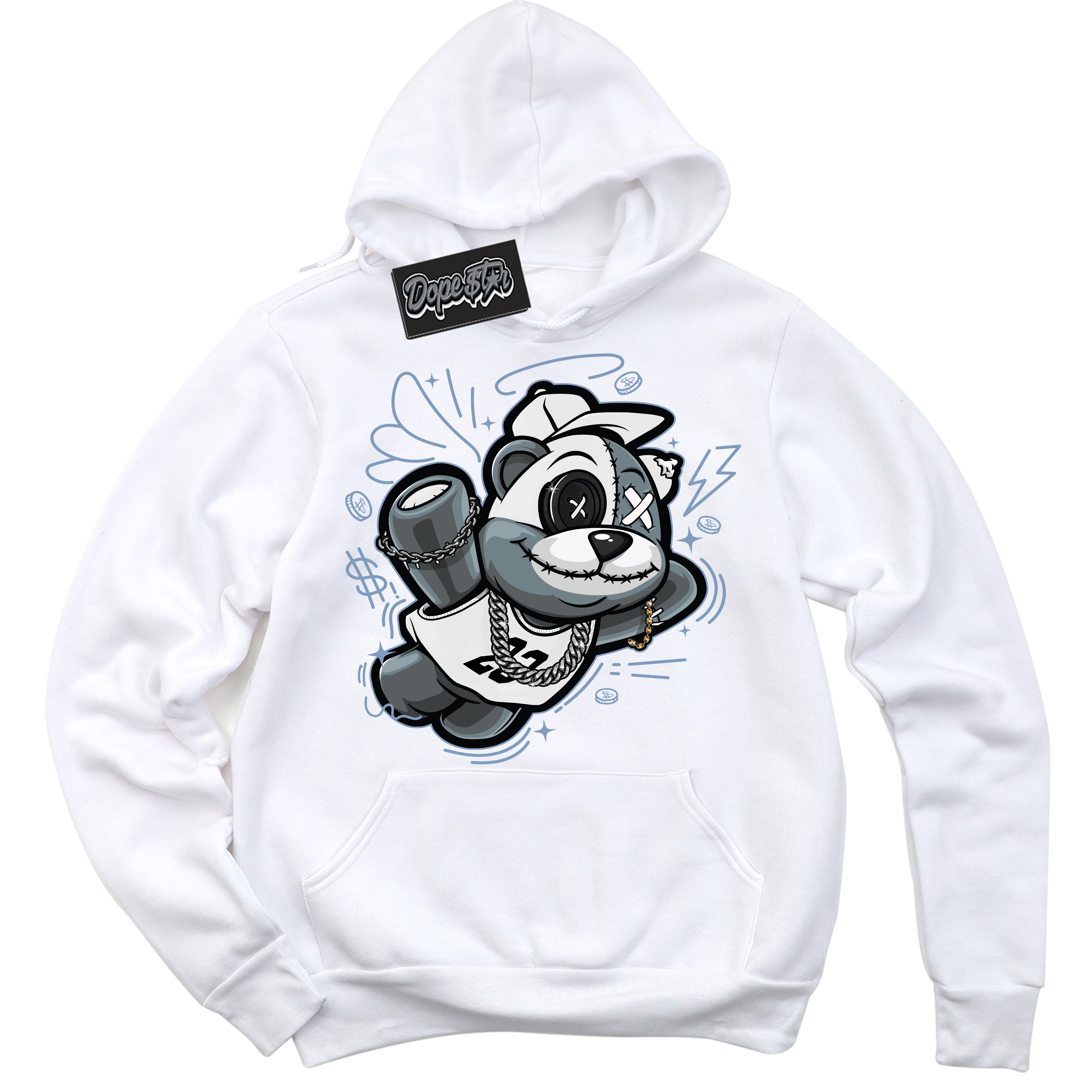 Cool White Hoodie with “ Slam Dunk Bear ”  design that Perfectly Matches Reverse Oreo 6s Sneakers.