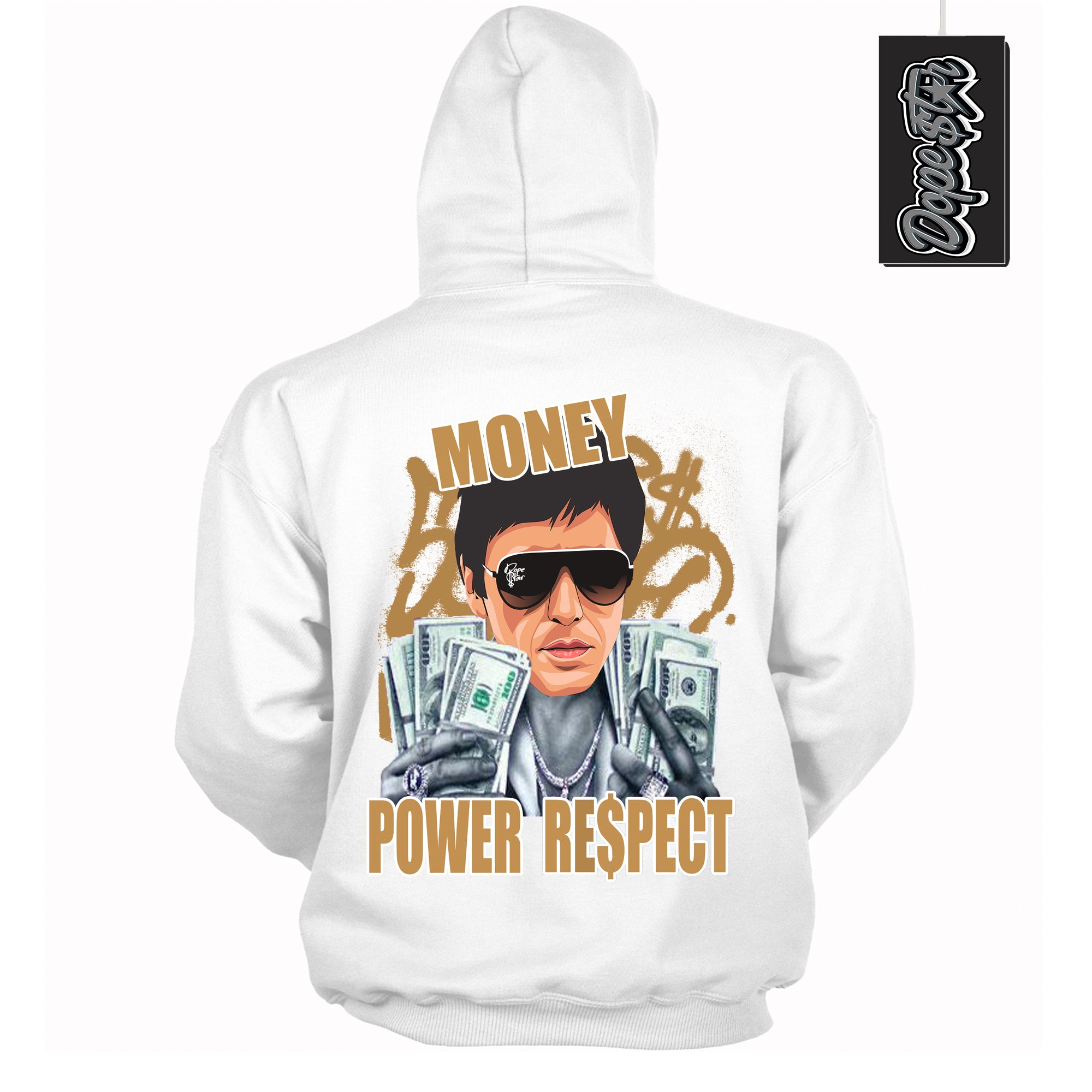 Cool White Hoodie with “ Tony Montana ”  design that Perfectly Matches Gratitude 11s Sneakers.