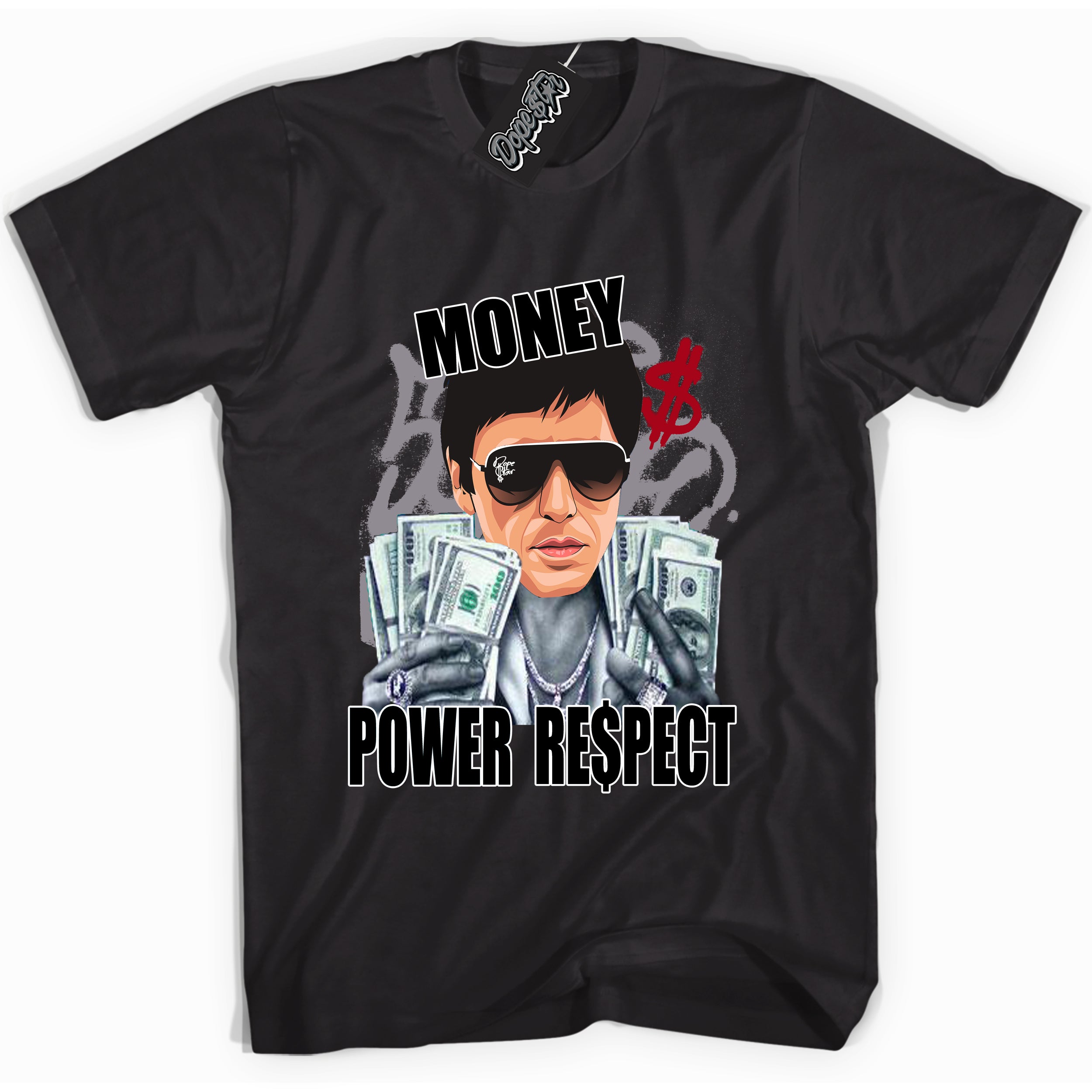 Cool Black Shirt with “ Tony Montana” design that perfectly matches Bred Reimagined 4s Jordans.