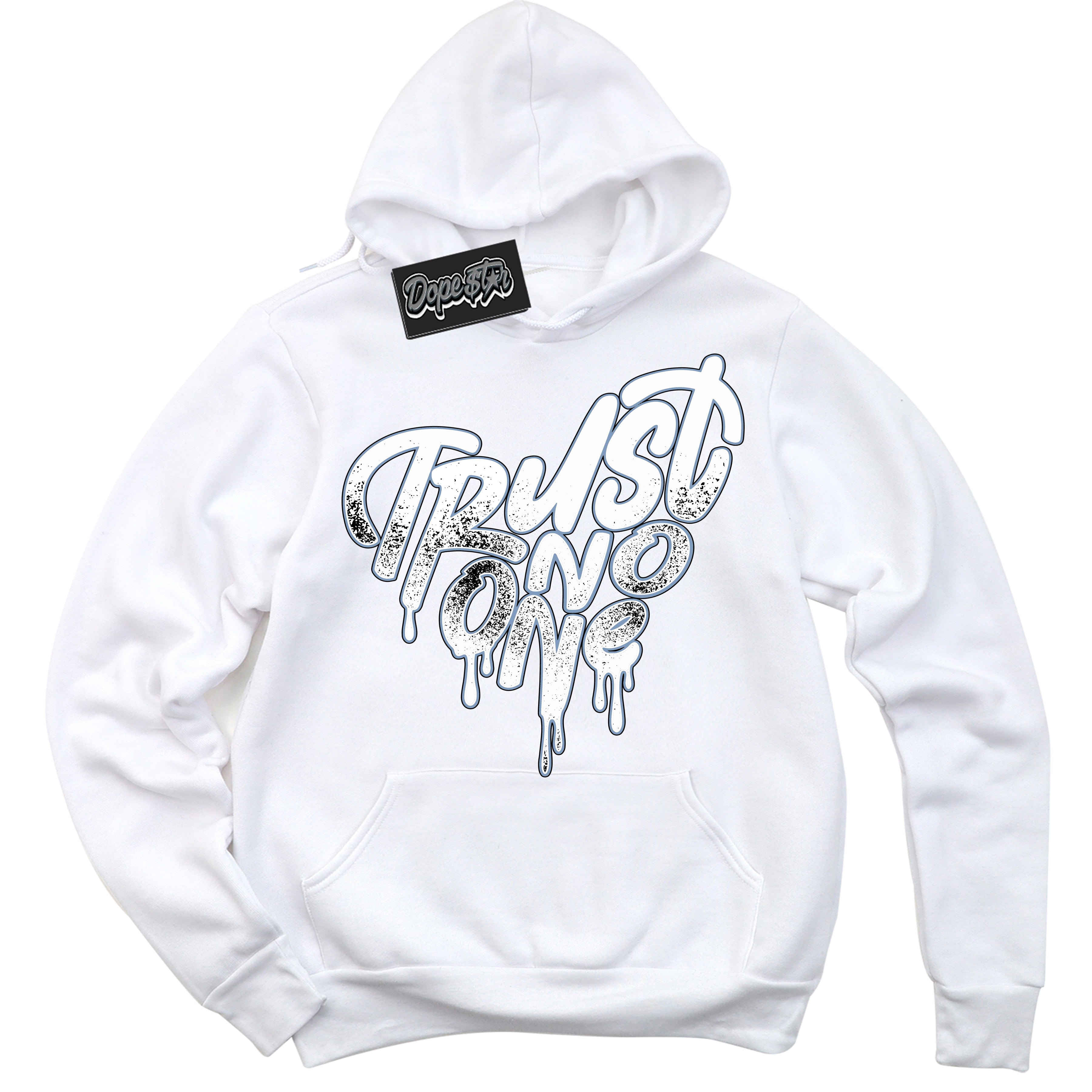Cool White Hoodie with “ Trust No One Heart ”  design that Perfectly Matches Reverse Oreo 6s Sneakers.