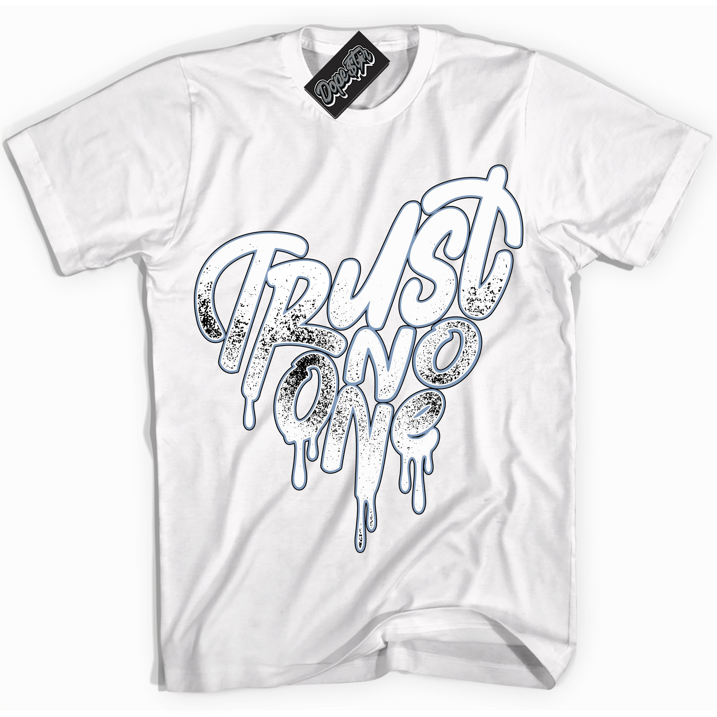 Cool White Shirt with “ Trust No One Heart” design that perfectly matches Reverse Oreo 6s Sneakers.