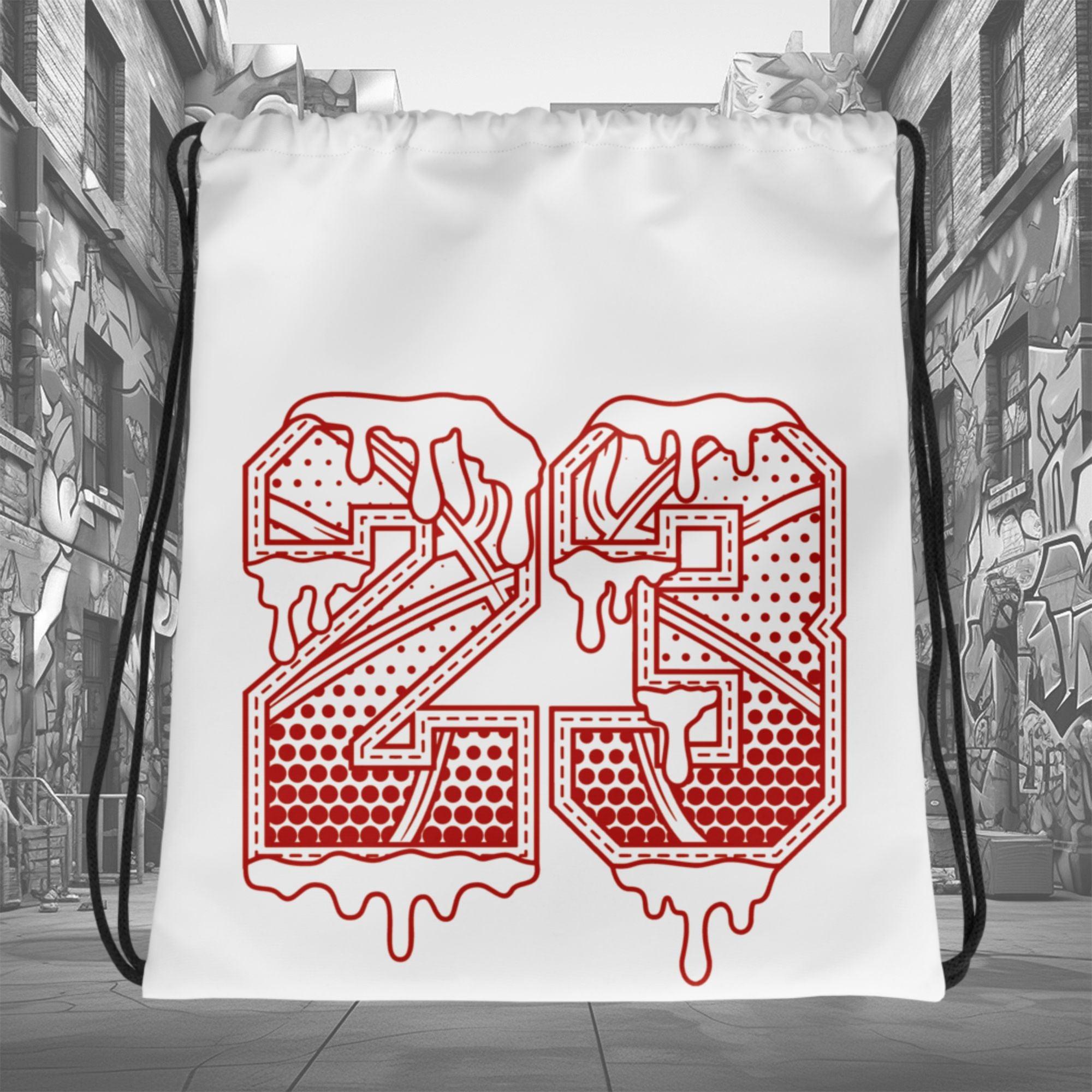 Amazing White 23 Ball Drawstring Bag Air Jordan 11 Cherry photo.