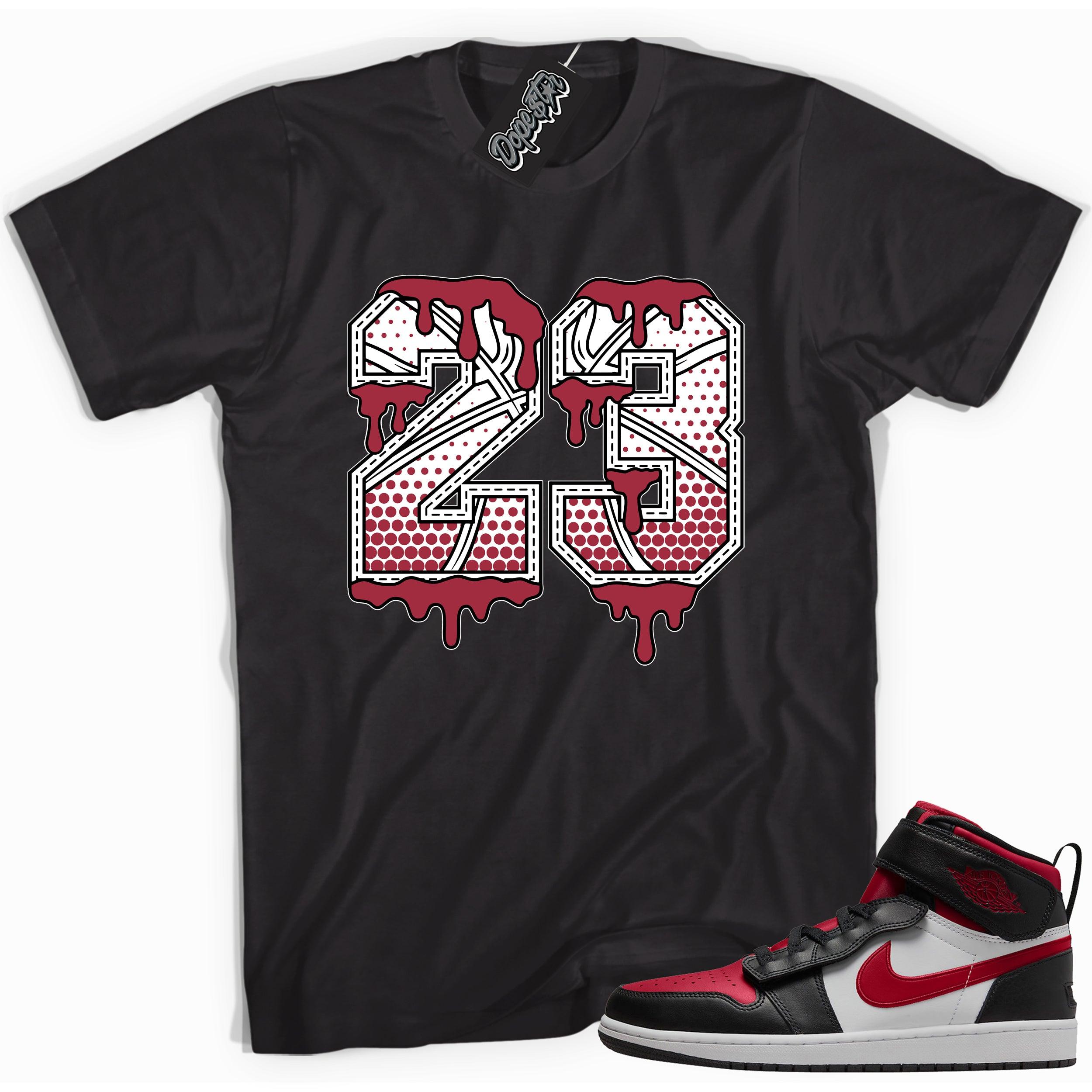 Number 23 Ball Shirt Air Jordan 1 High FlyEase Black White Fire Red photo