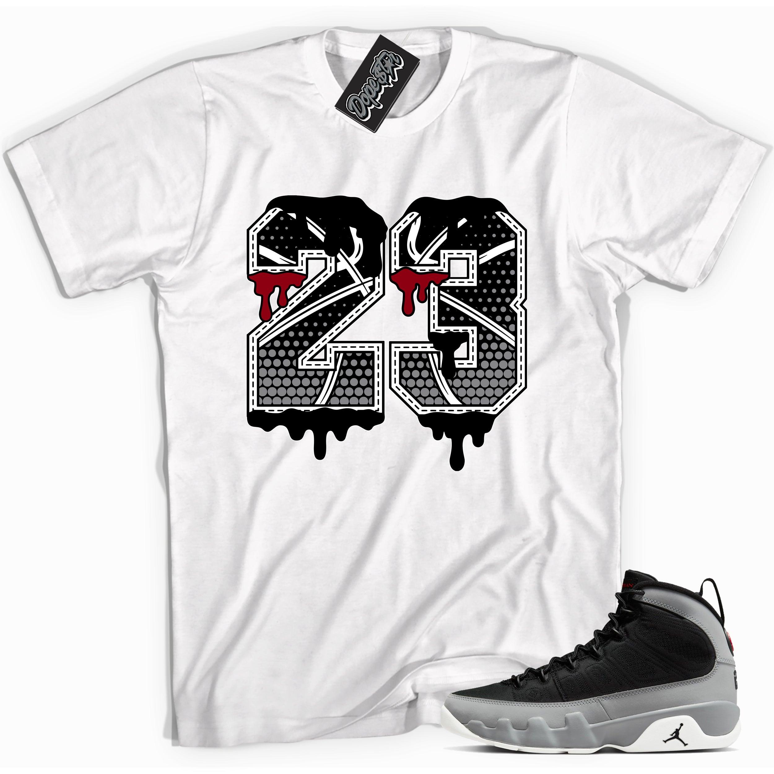 White Number 23 Ball Shirt Air Jordan 9 Particle Grey photo