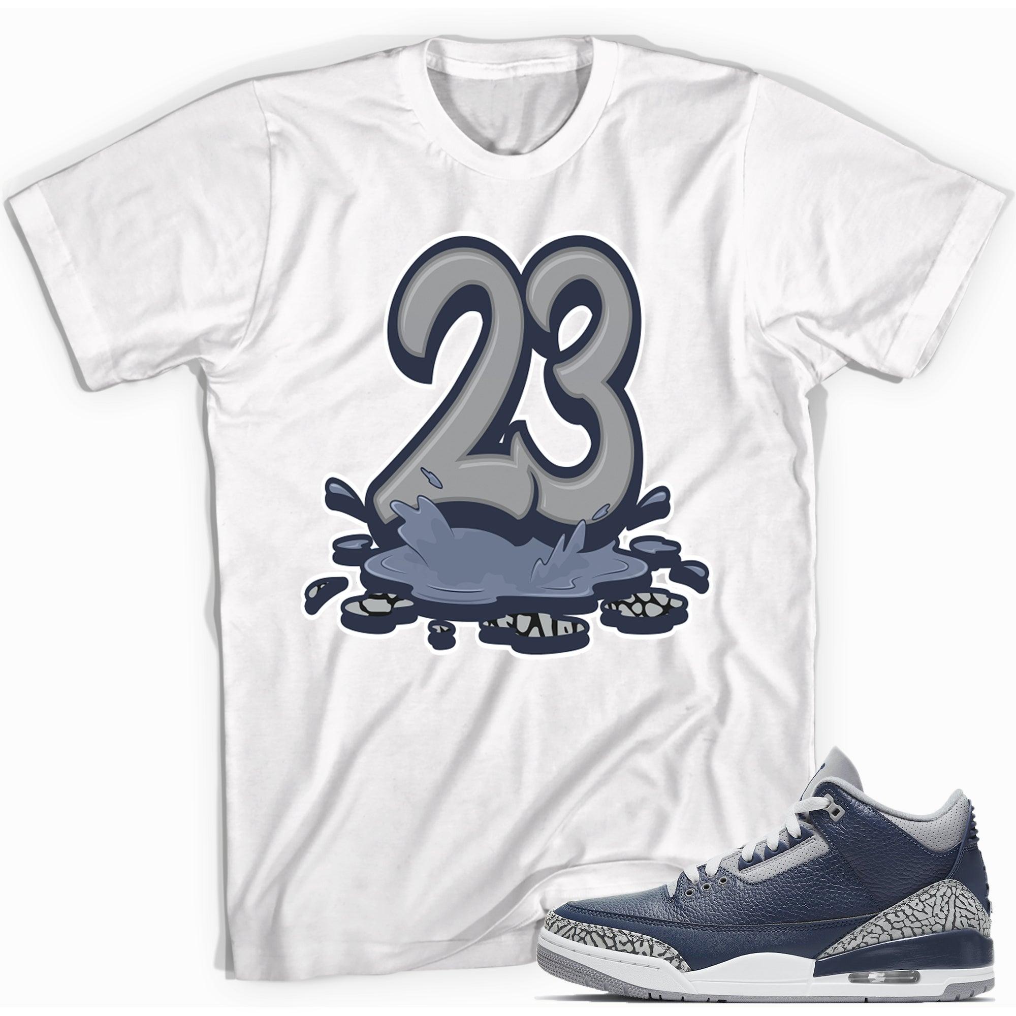 Number 23 Melting Shirt AJ 3 Midnight Navy photo