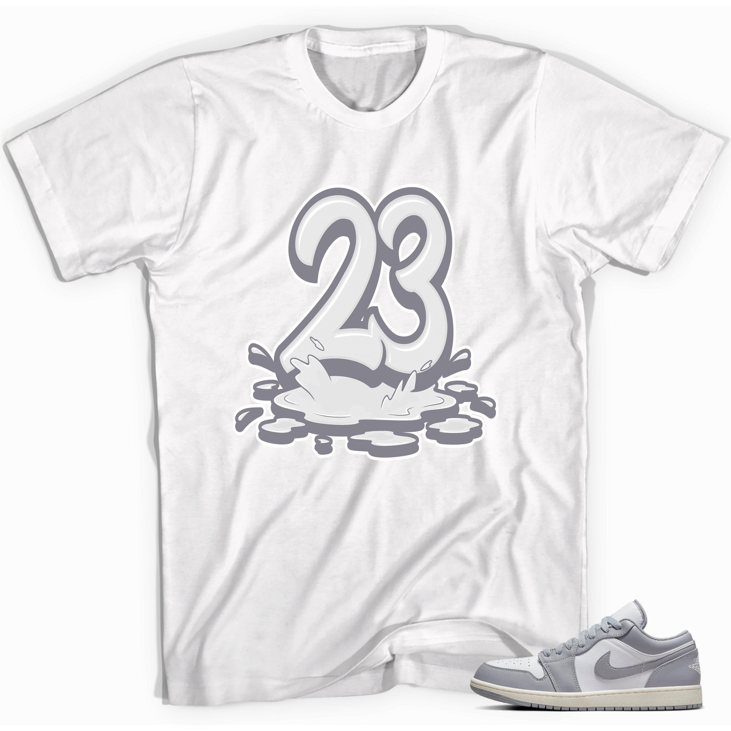 Number 23 Melting Shirt AJ 1 Low Vintage Stealth Grey photo