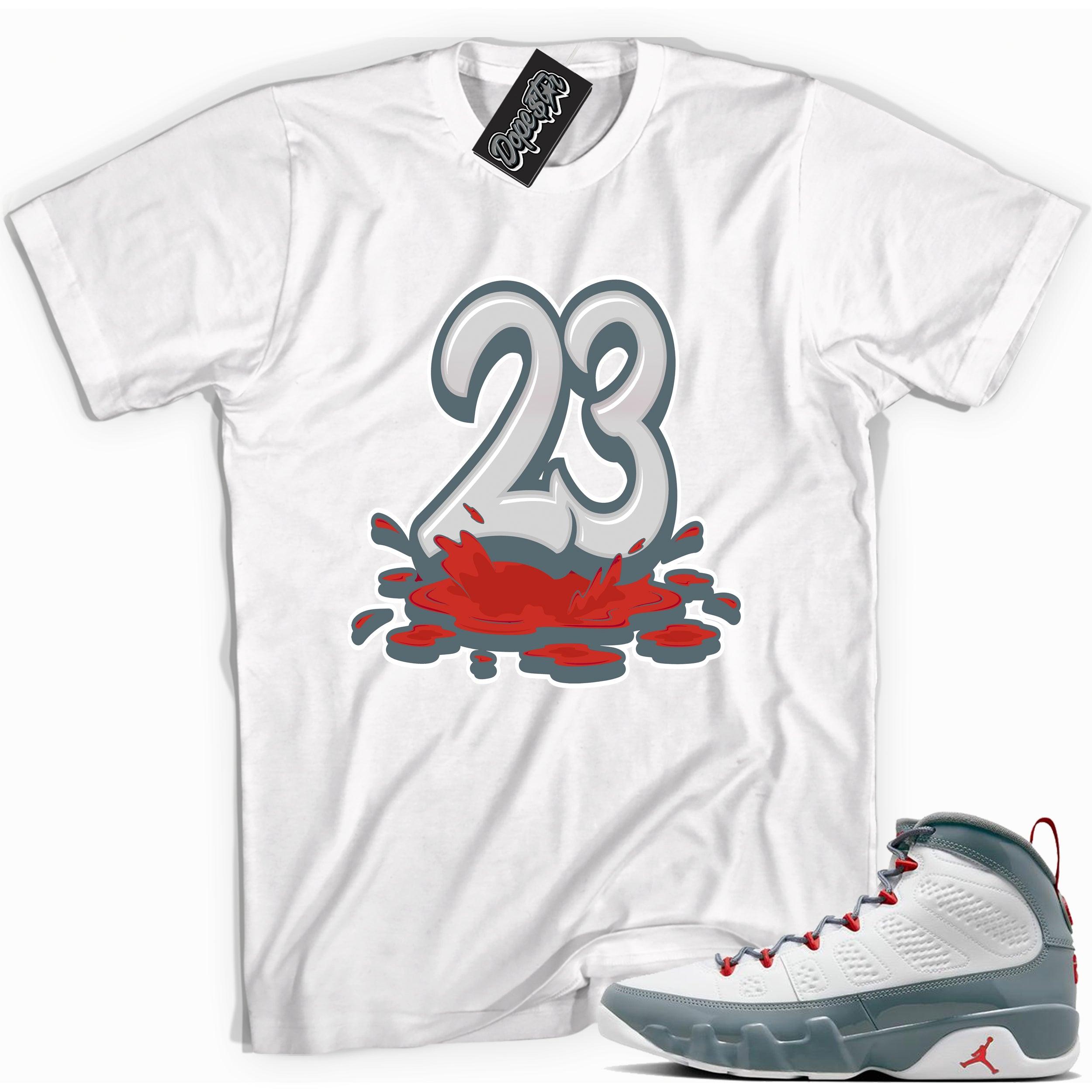 Number 23 Melting Shirt Air Jordan 9 Red Fire photo