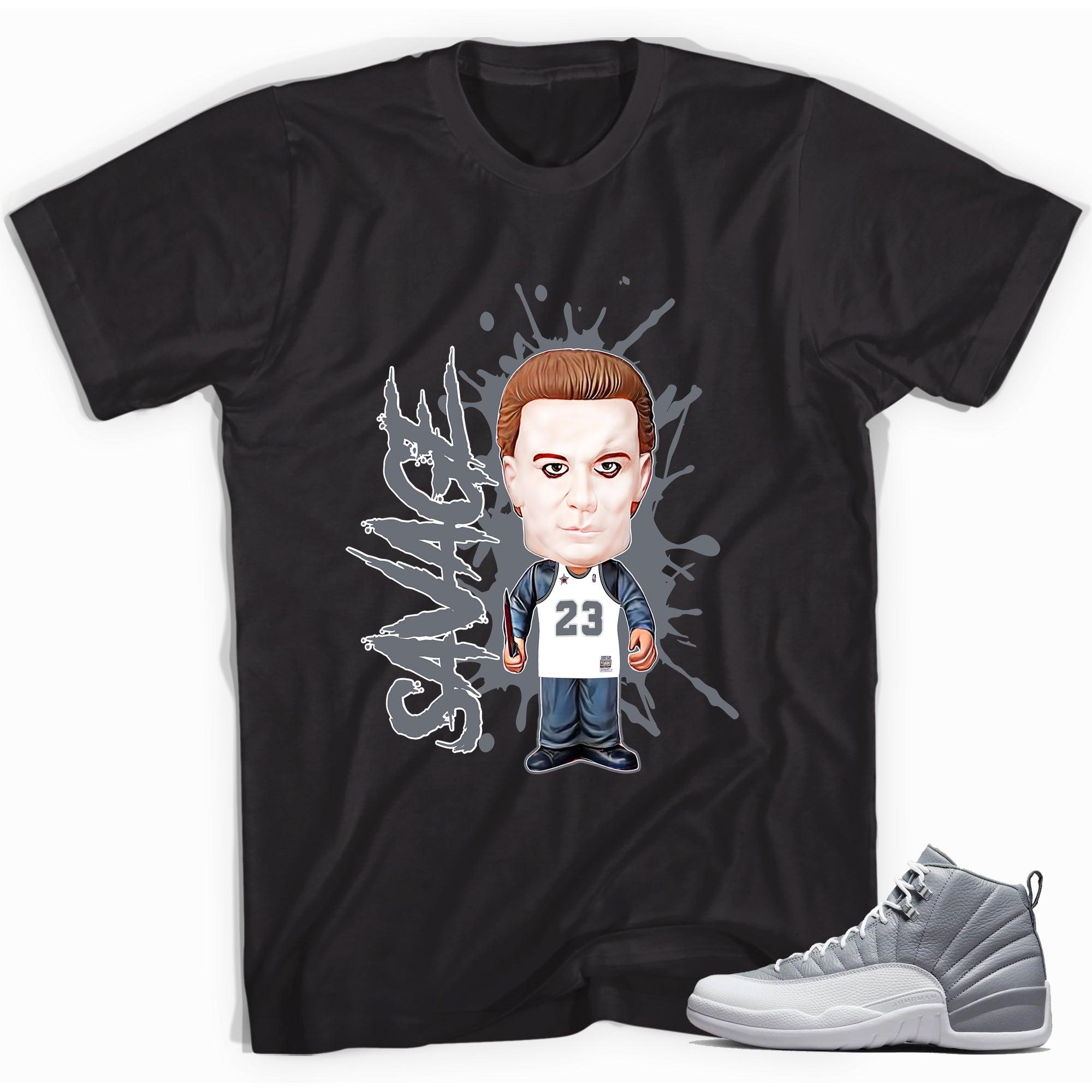 Black Savage Shirt Air Jordan 12s Retro Stealth photo