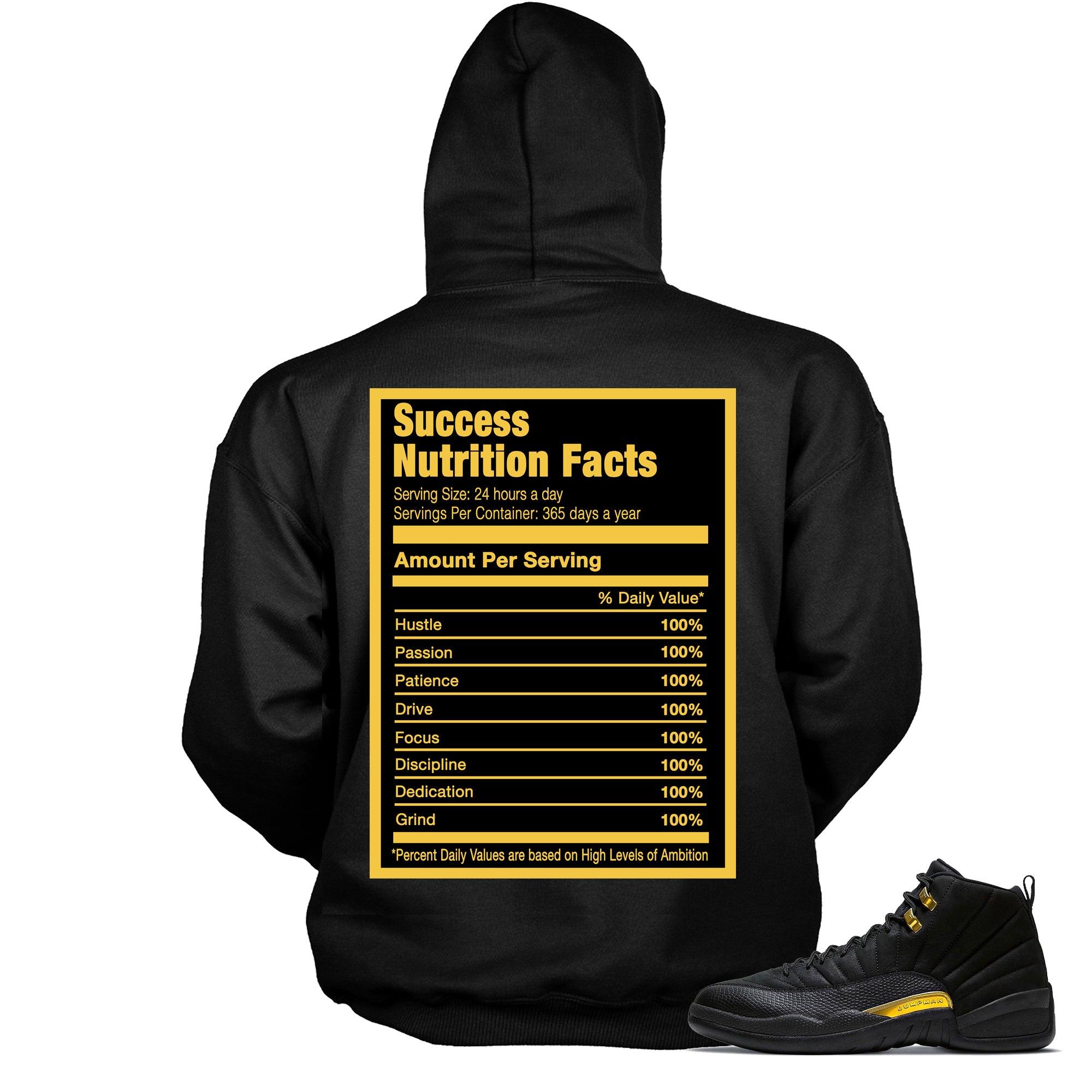 Success Nutrition Facts Hoodie AJ 12 Black Taxi photo