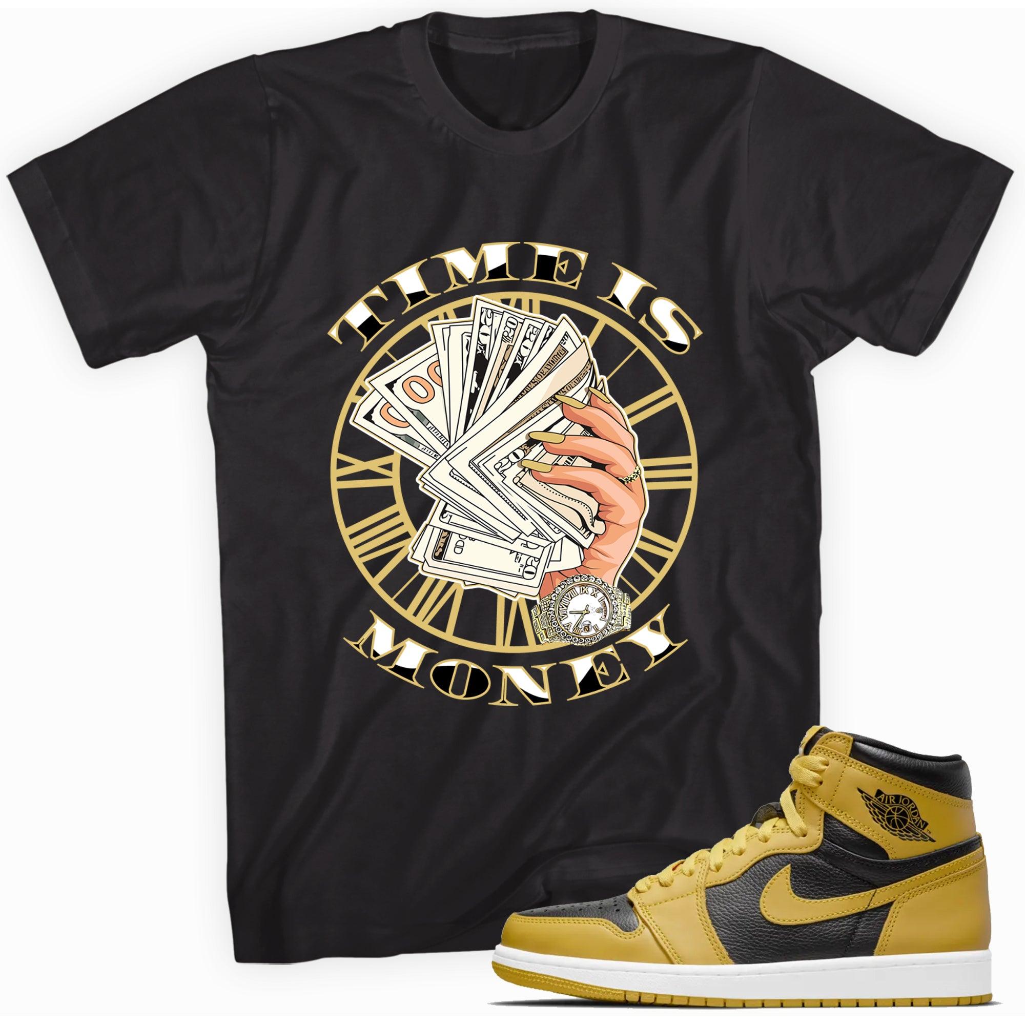 Black Time Is Money Shirt AJ 1s Retro High Pollen photo 
