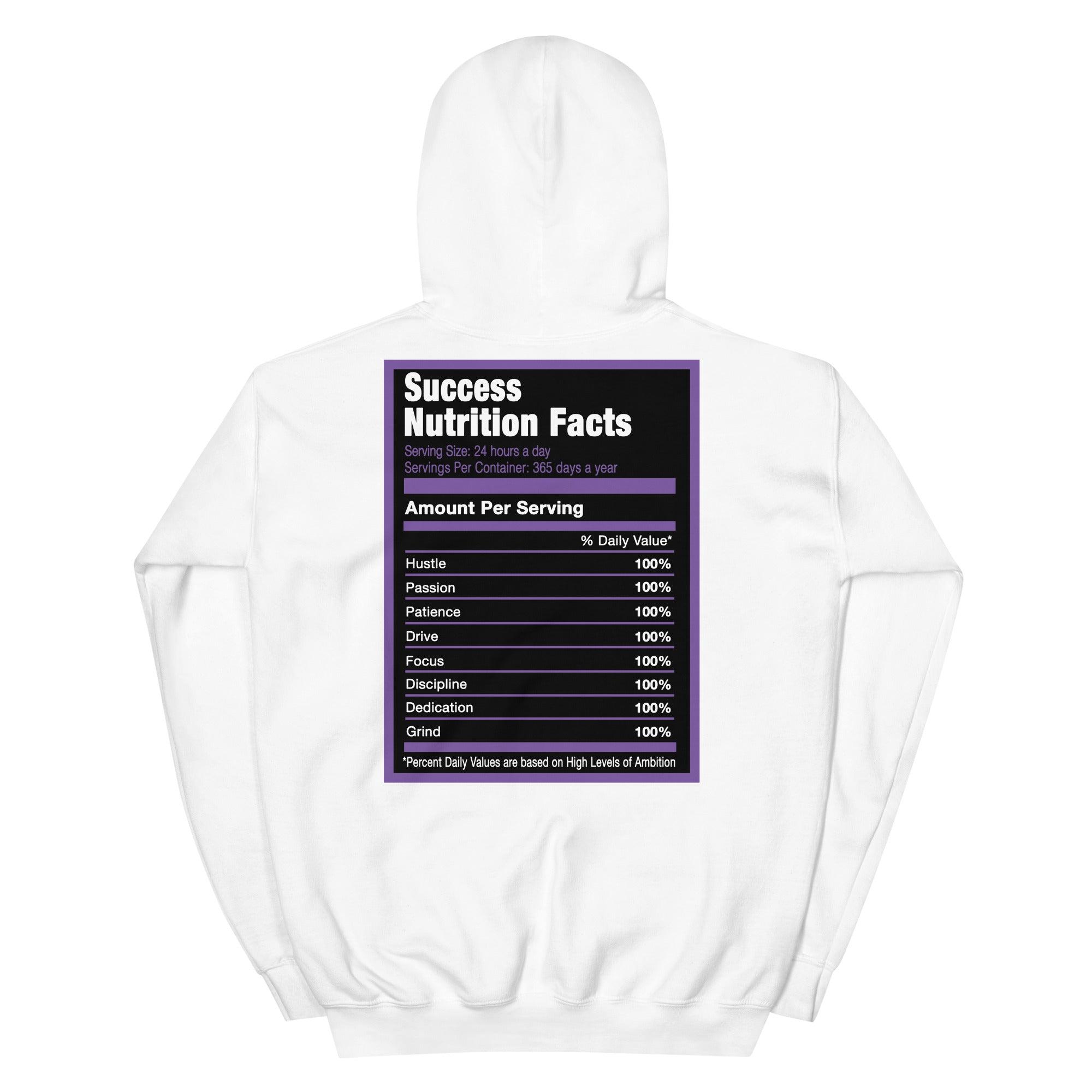 White Success Nutrition Hoodie AJ 1 High FlyEase Black Bright Violet photo