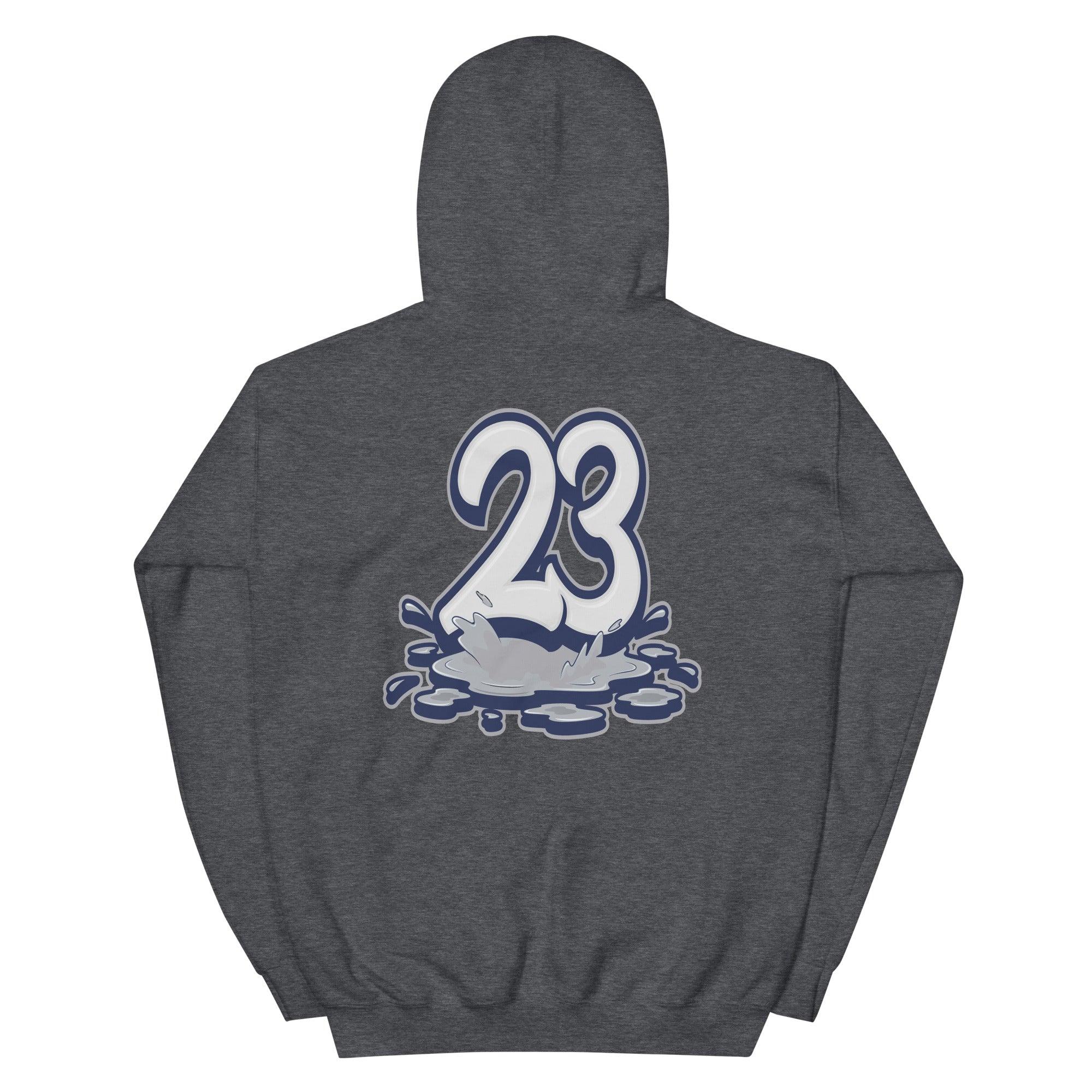 Heather Grey 23 Melting Hoodie AJ 3 Midnight Navy photo
