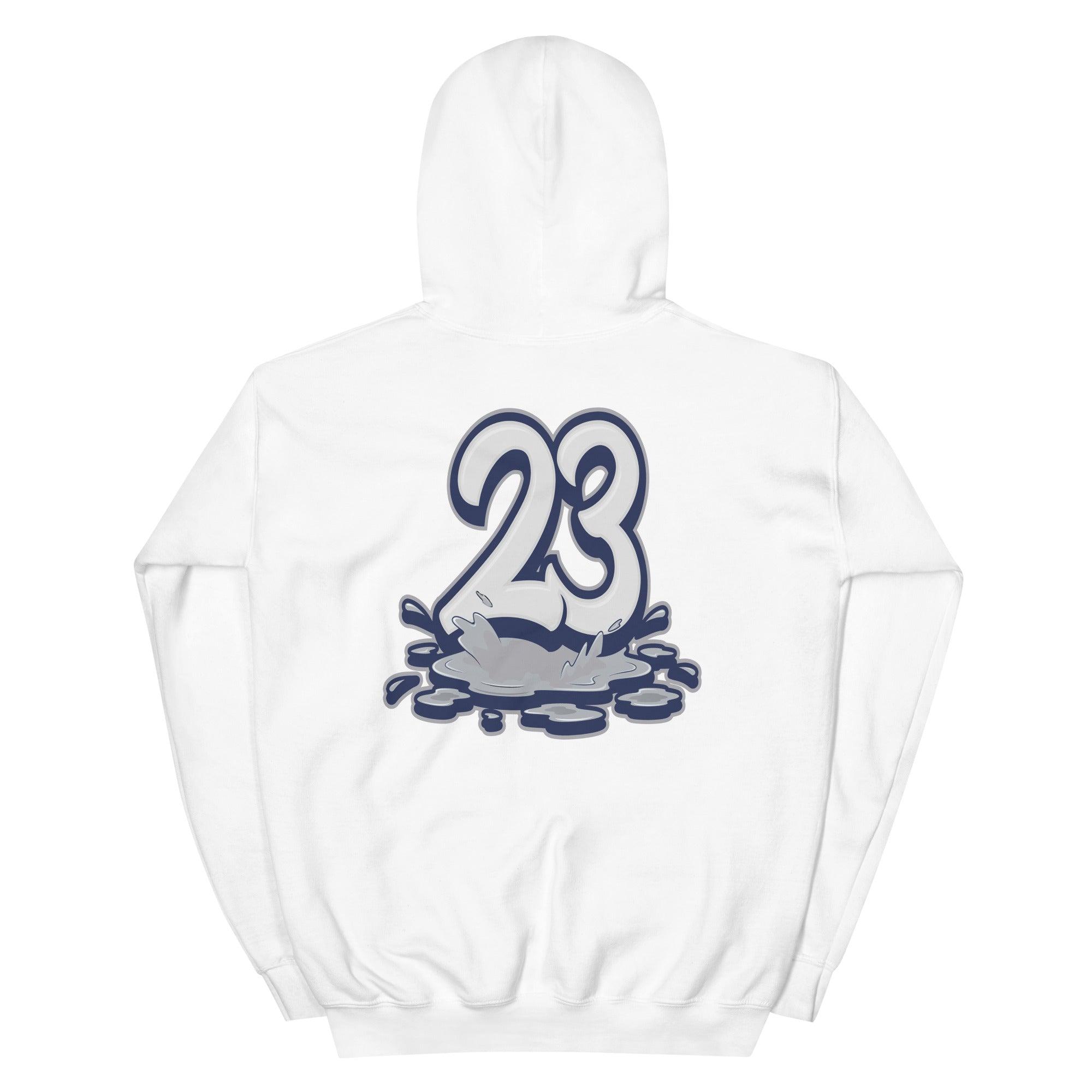 White 23 Melting Hoodie AJ 3 Midnight Navy photo