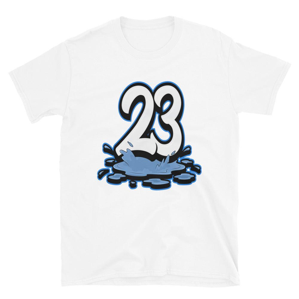 23 Melting Shirt AJ 1 Retro High White University Blue Black Sneakers photo